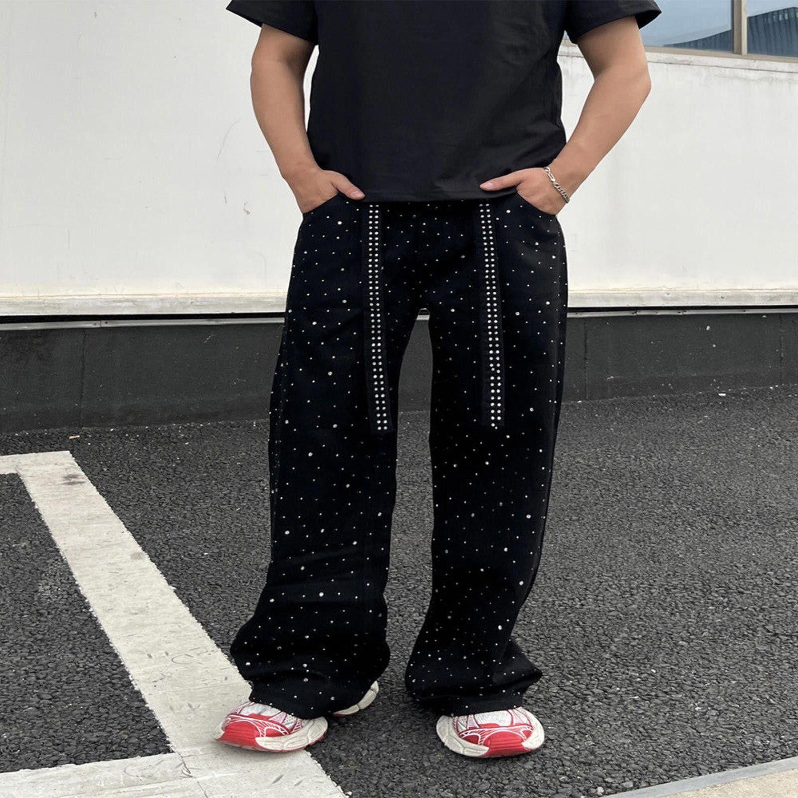 Other Rhinestone Black Studded Pants Size US 32 / EU 48 - 5 Thumbnail