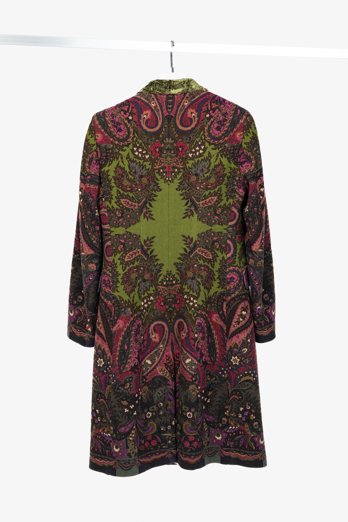 Etro Etro Green Paisley Wool Buttoned Chester Coat Size M / US 6-8 / IT 42-44 - 2 Thumbnail