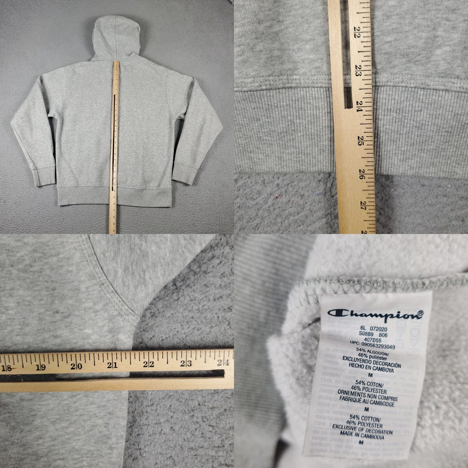 Champion Champion Hoodie Men's Medium Gray Pullover Sweatshirt Casual Sports Outdoor Size US M / EU 48-50 / 2 - 8 Thumbnail