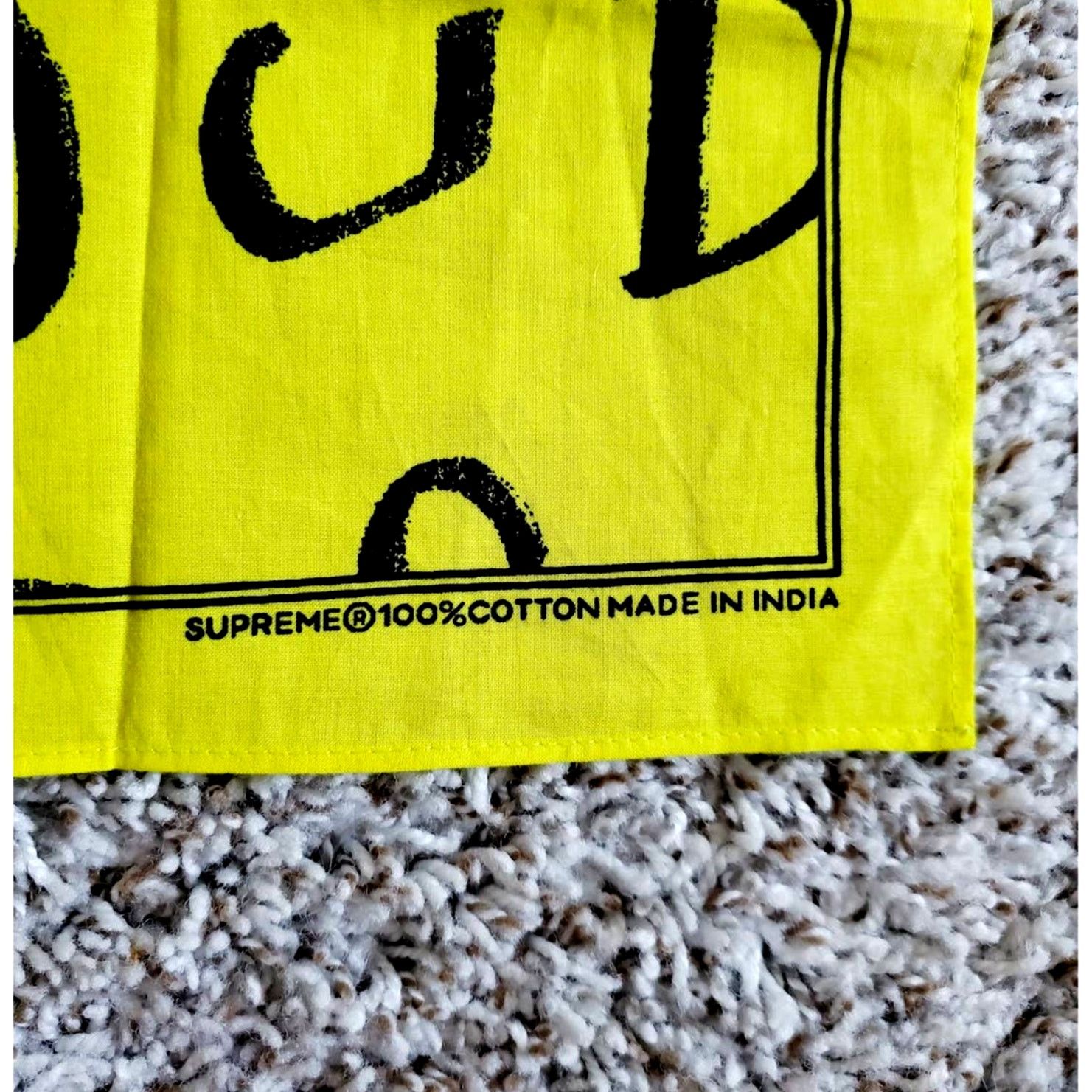Supreme Supreme Fluorescent Yellow Black Arc Bandana Size ONE SIZE - 4 Thumbnail