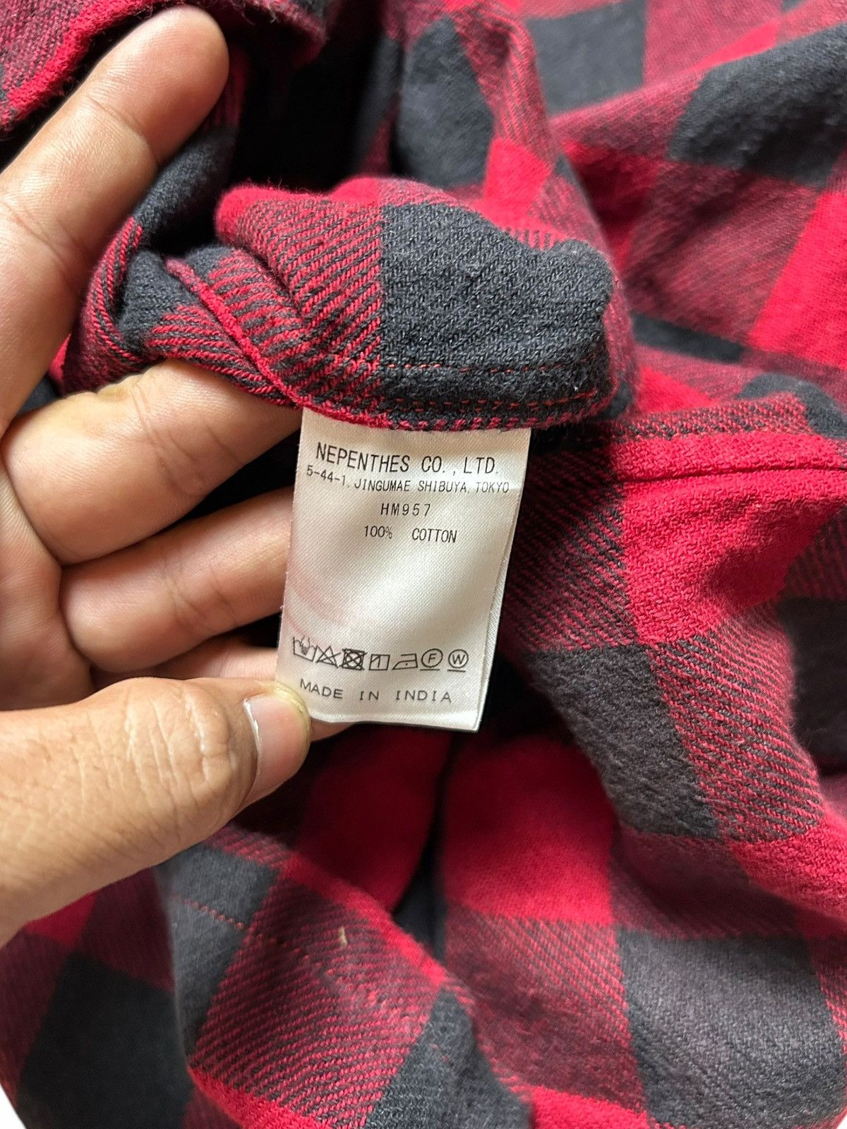 South2 West8 South2 West8 S2W8 Nepenthes Plaid Flannel Collarless Shirt Size US L / EU 52-54 / 3 - 11 Thumbnail