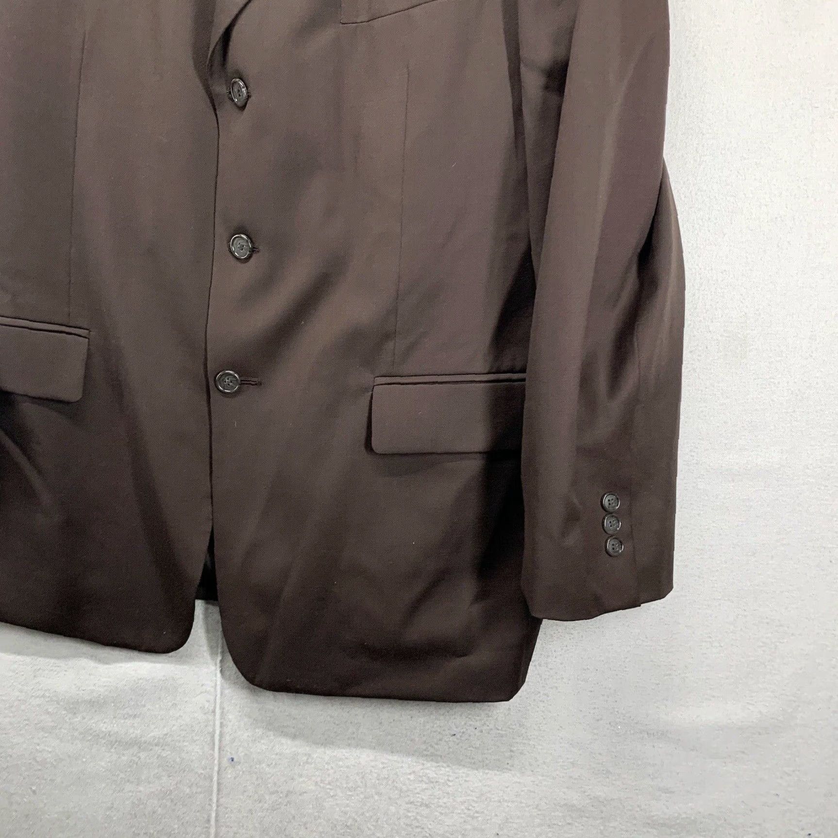 Vintage VINTAGE Henry Grethel Designer Suit Jacket 44 Regular Brown Wool Short Mens Size 44R - 7 Thumbnail