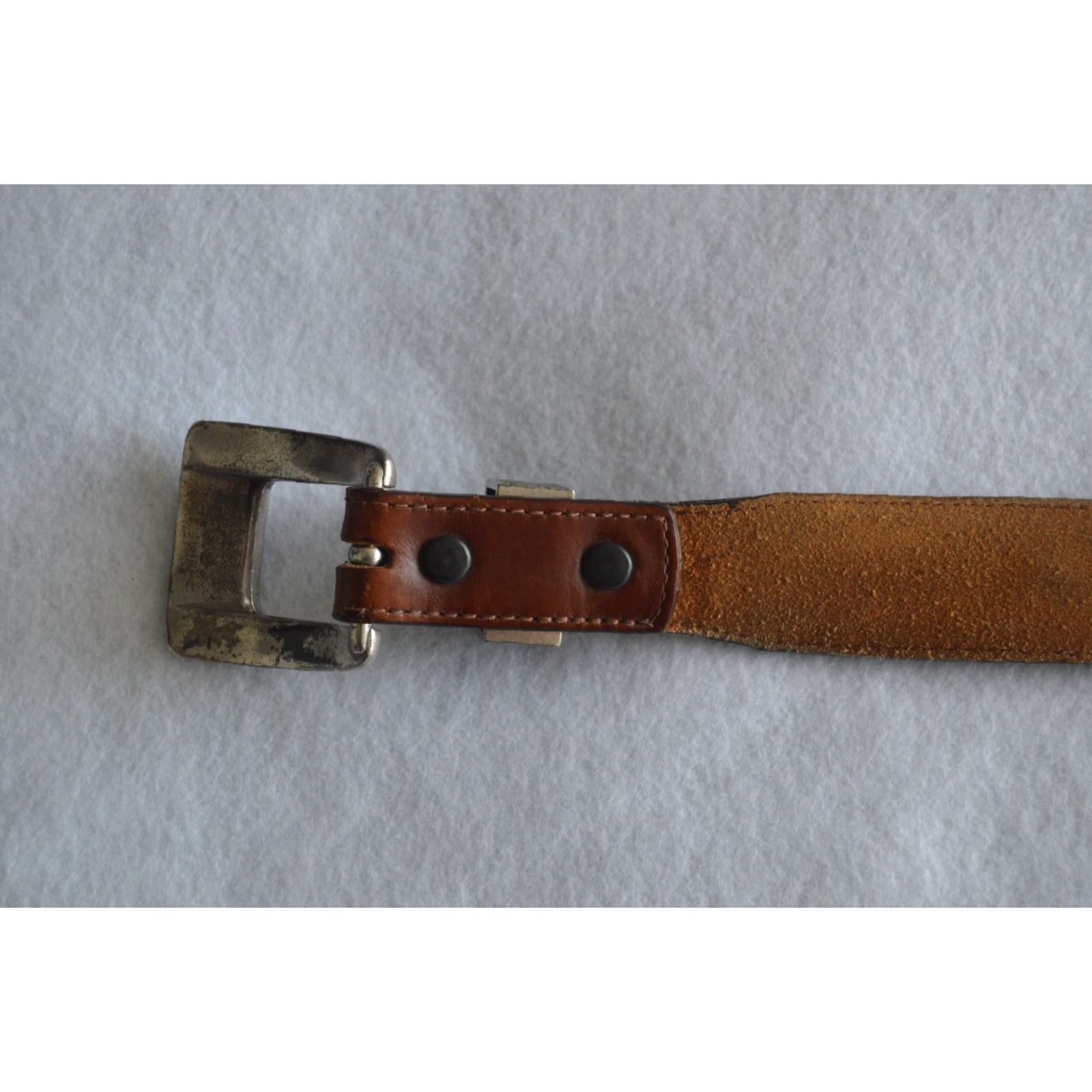 Vintage Vintage Onyx by Brighton Belt Brown Leather Size 42 Men's Dress Buckle Adjustable Western Belt Size 42 - 7 Thumbnail