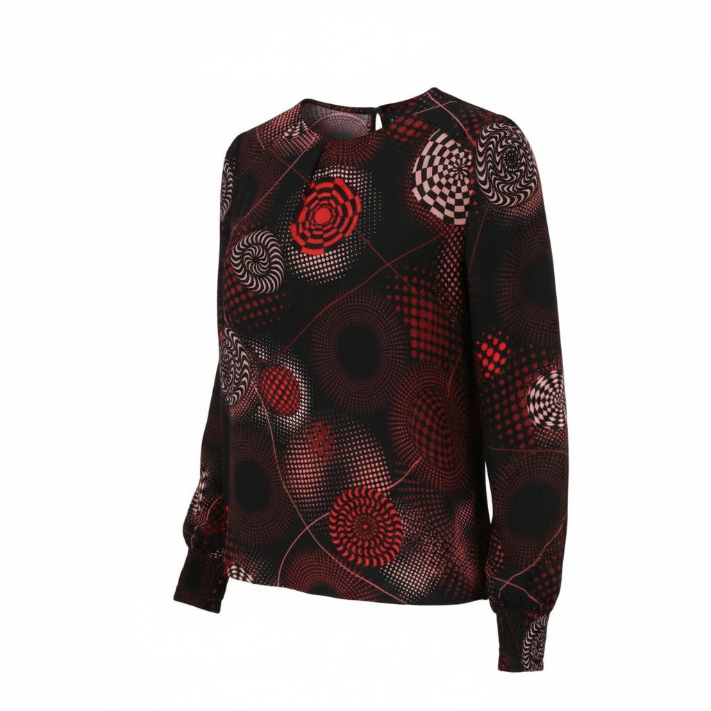 Desigual BLUS LUNA REP XL Dark Patterned Blouse 89007 Size XL / US 12-14 / IT 48-50 - 1 Thumbnail