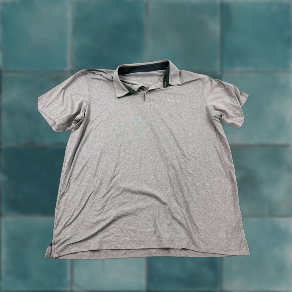 Vintage Columbia Shirt Mens XL Gray Golf Polo Tech Trail Logo Short Sleeve Performance Size US XL / EU 56 / 4 - 1 Thumbnail