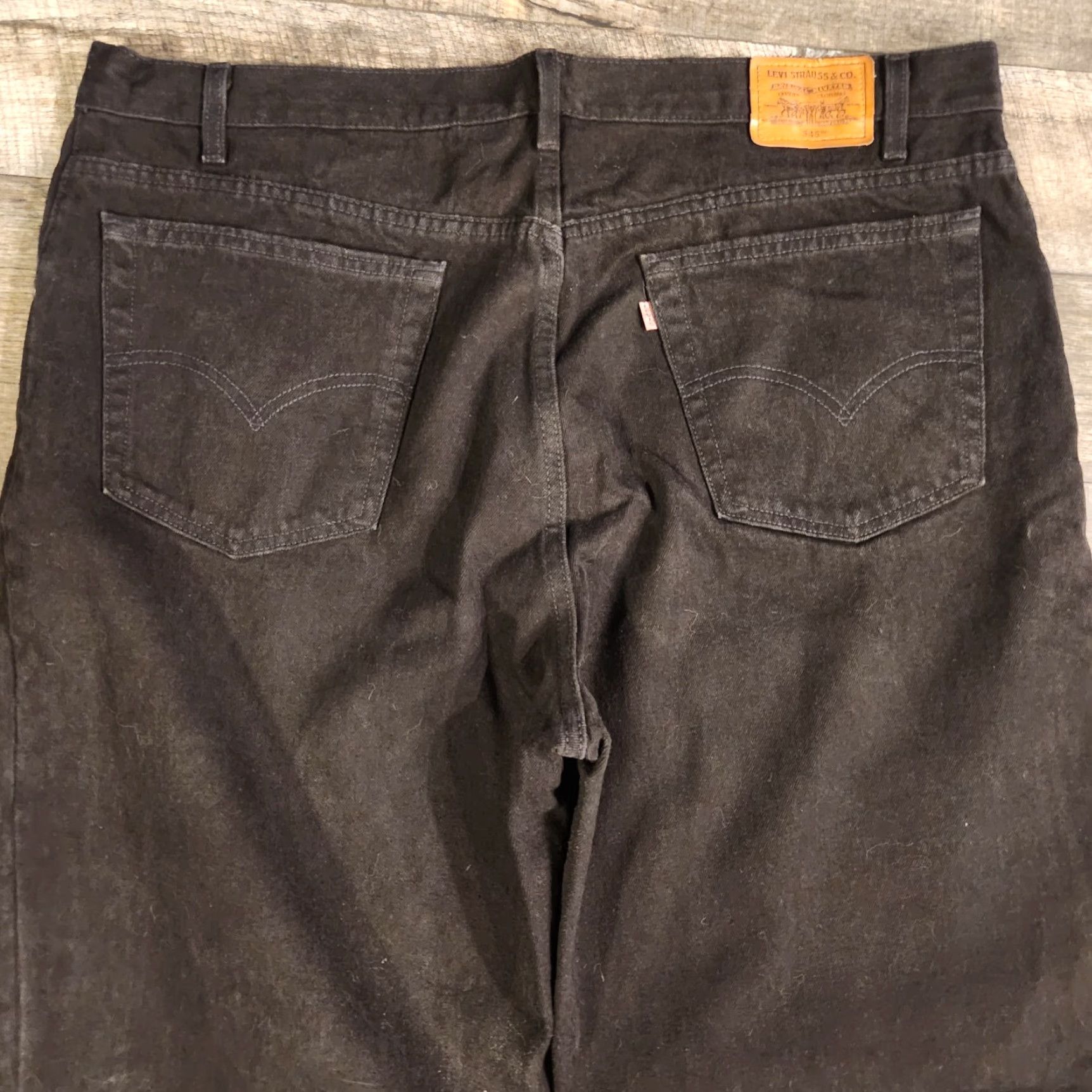 Levi's VINTAGE Levi's 545 Jeans Black 90s USA Big & Tall Mens 44x34 Distressed Tapered Loose Fit Denim Cotton Shorts? Size US 44 / EU 60 - 6 Thumbnail
