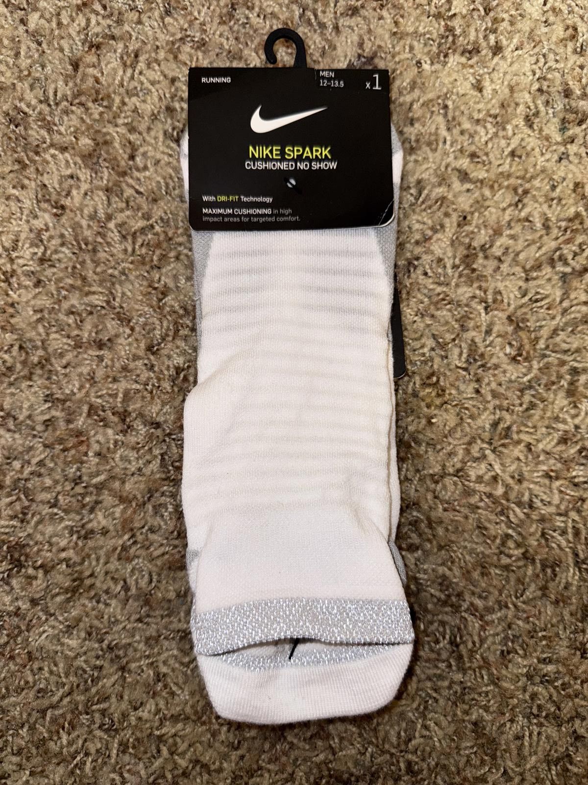 Nike Nike Men’s Spark Cushioned No-Show Running Socks Size ONE SIZE - 1 Thumbnail
