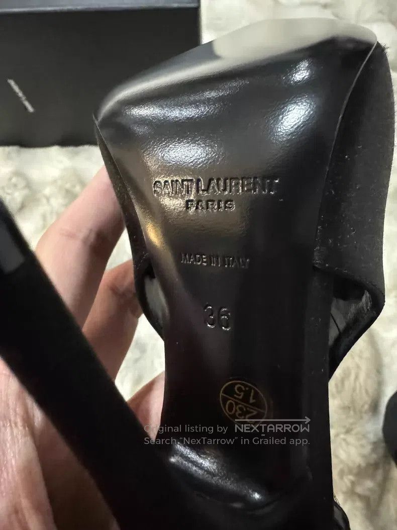 Saint Laurent Paris Saint Laurent Paris Satin Crystal Rhinestone High Heels Size US 5.5 / IT 35.5 - 7 Thumbnail