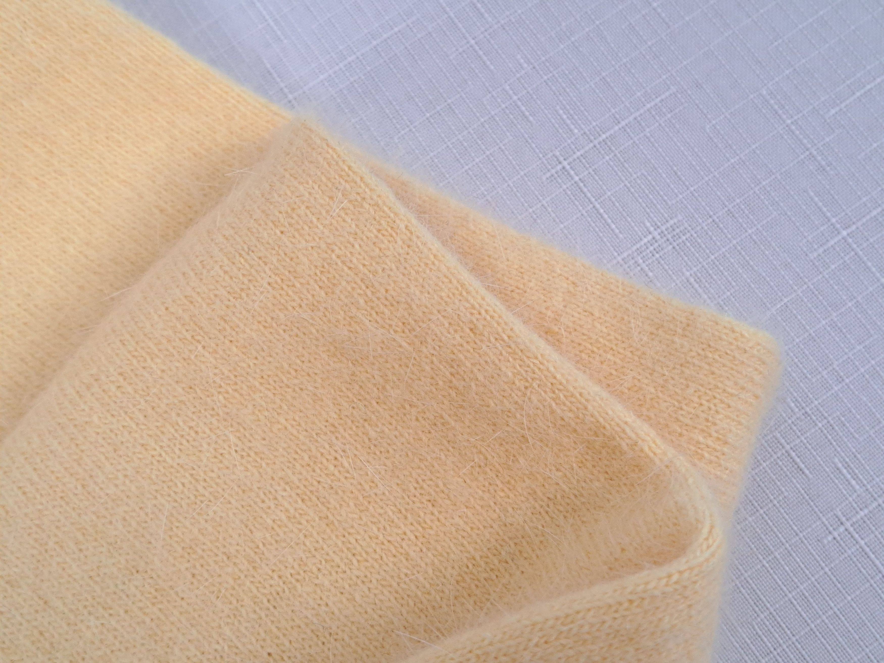 Vintage Vintage YSL Yves Saint Laurent yellow V-Neck mohair sweater. Size US S / EU 44-46 / 1 - 6 Thumbnail