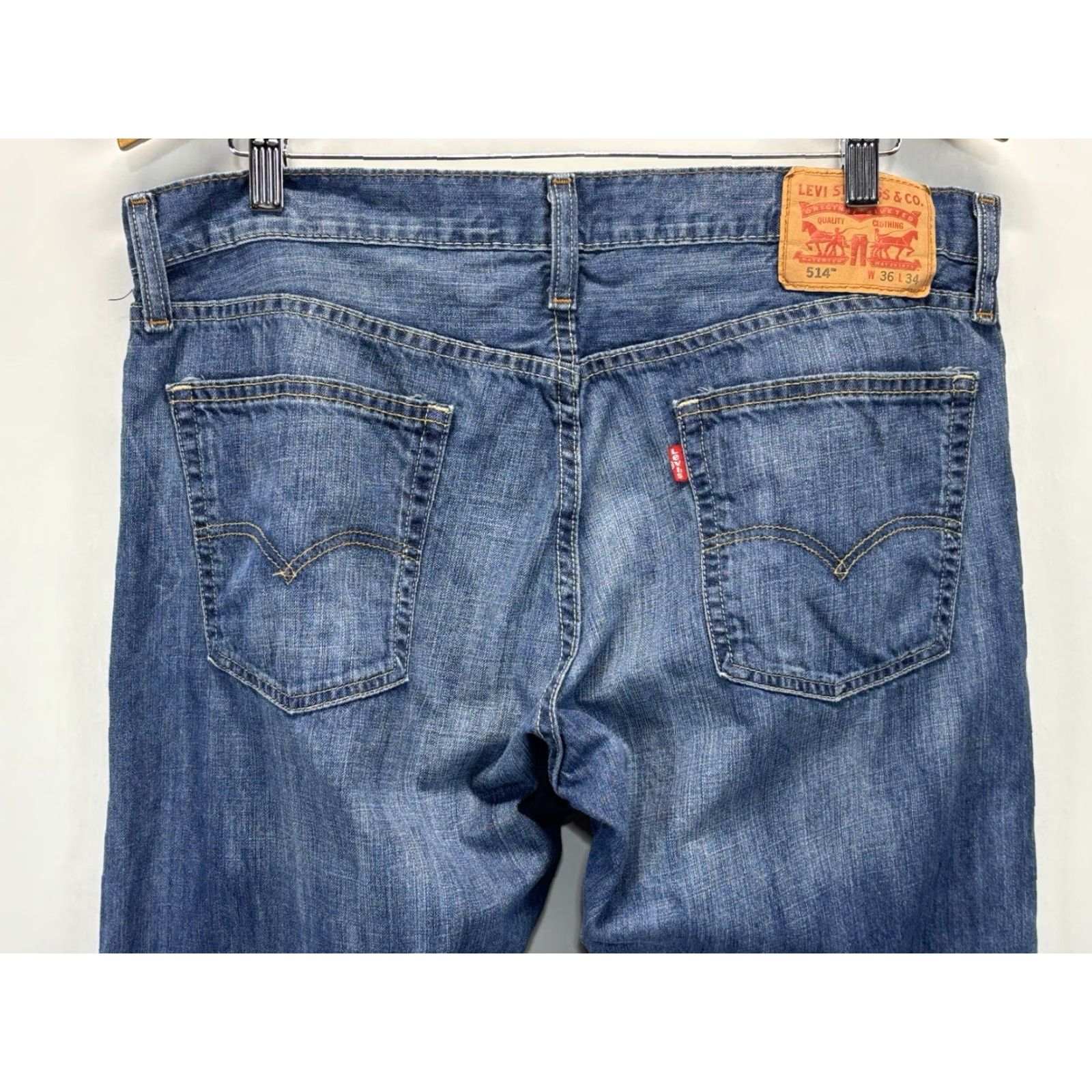 Levi's Levi's 514 Jeans Men 36X34 Blue Denim Straight Mid Rise Size US 36 / EU 52 - 4 Thumbnail