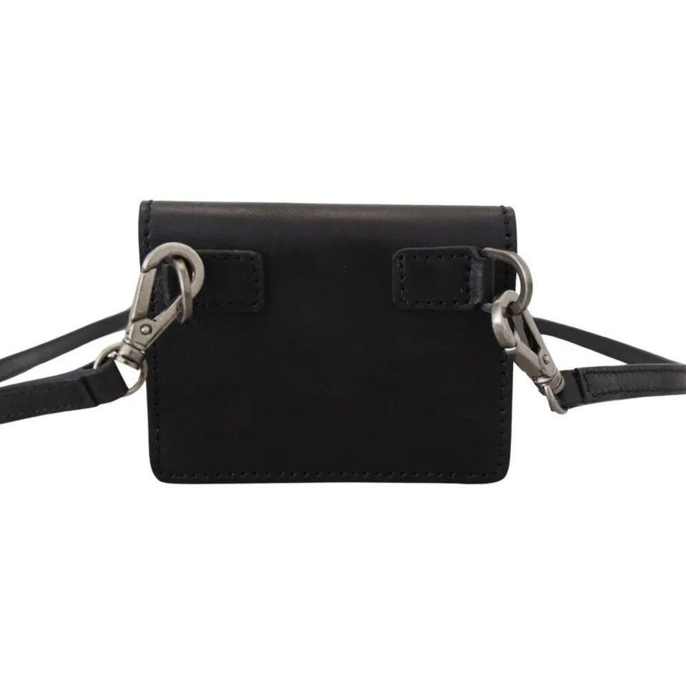 Dolce & Gabbana Dolce & Gabbana Black Leather Bifold Shoulder Sling Women Wa Size ONE SIZE - 5 Thumbnail