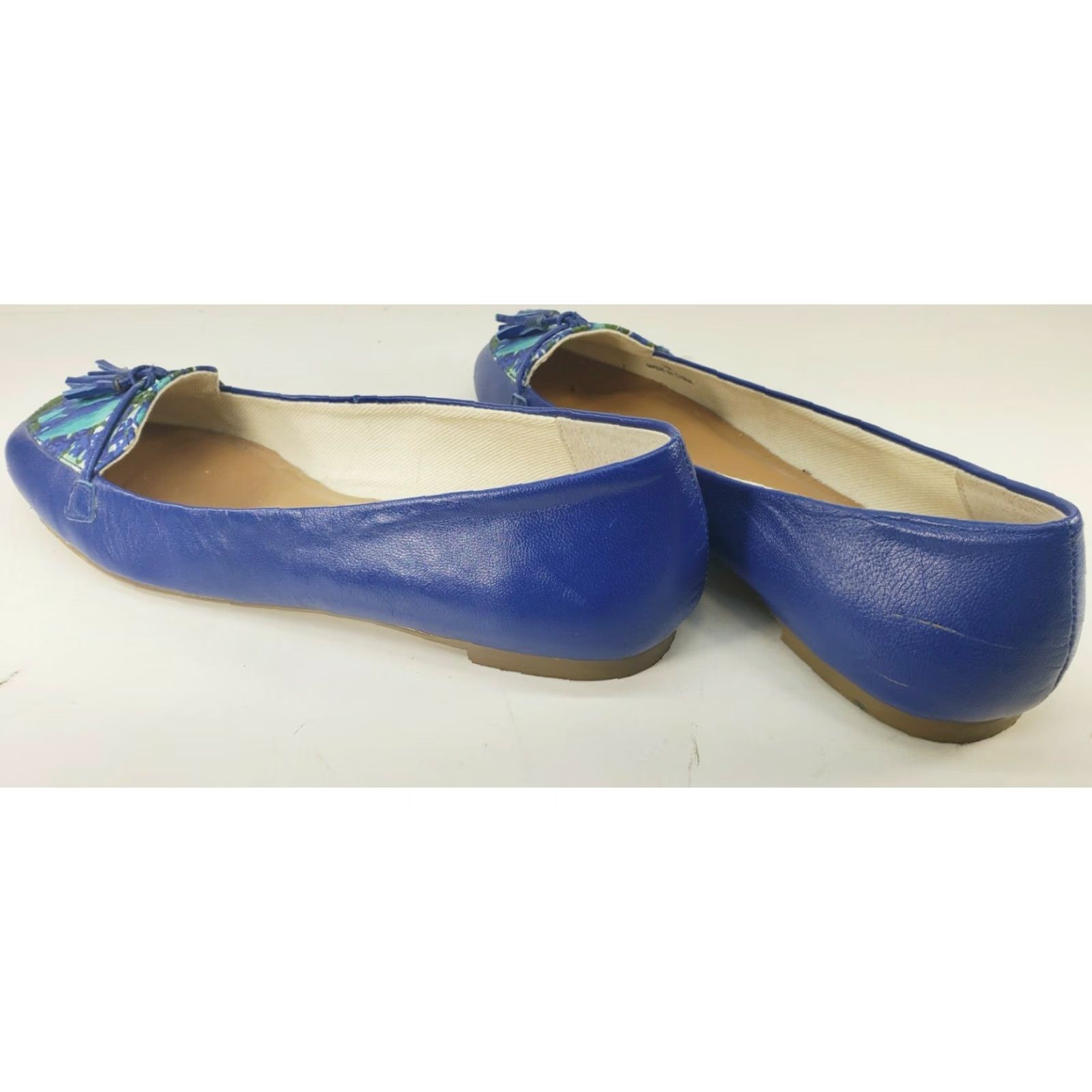 Talbots Talbots Flats Women's 7M Blue Tassel Painted Floral Vamp Very Cute! Shoes are in Like New Condition but have been worn once. Pre-owned. Size US 7 / IT 37 - 5 Thumbnail