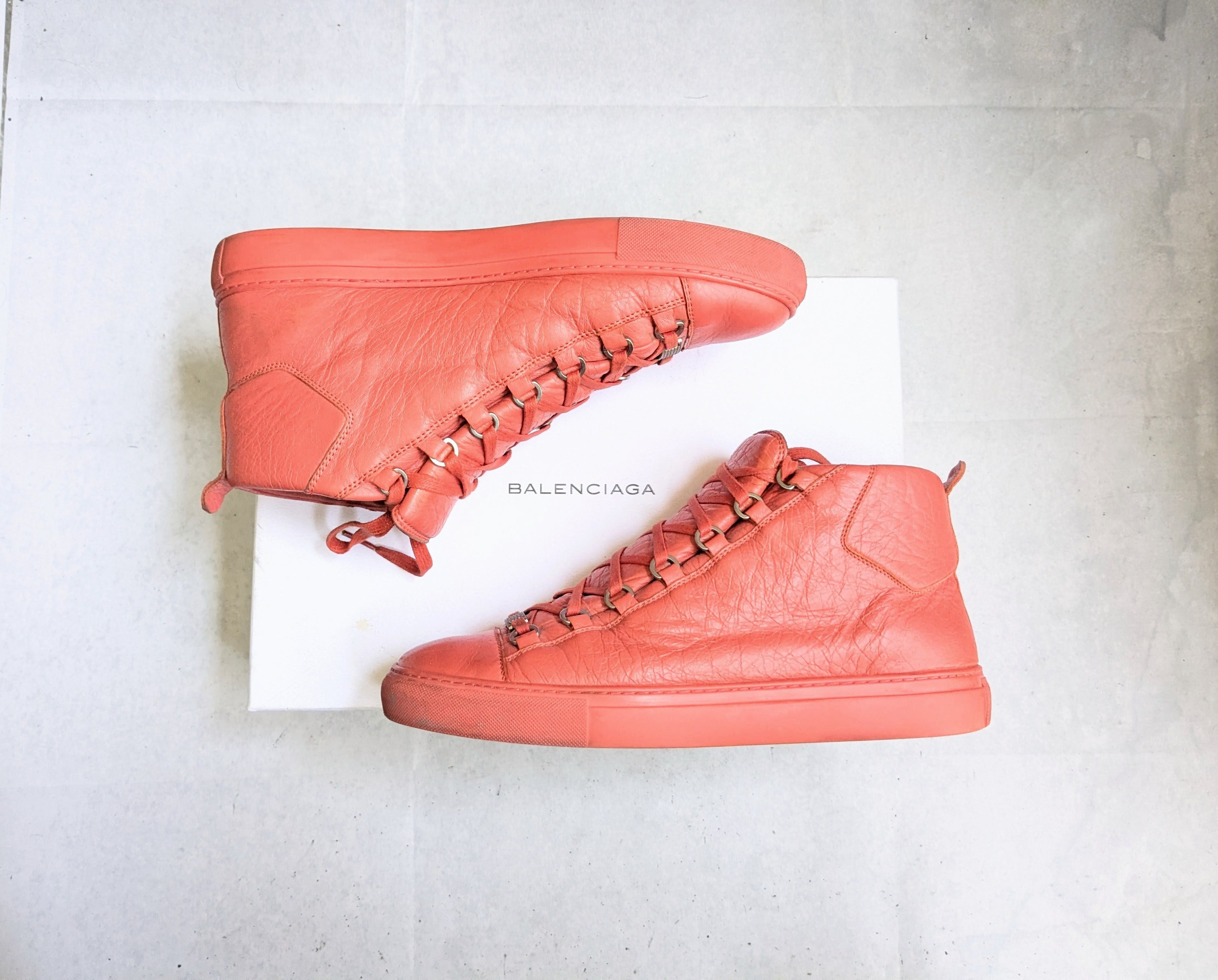 Balenciaga Balenciaga Arena Sneakers Orange High Tops Leather Size US 11 / EU 44 - 1 Thumbnail