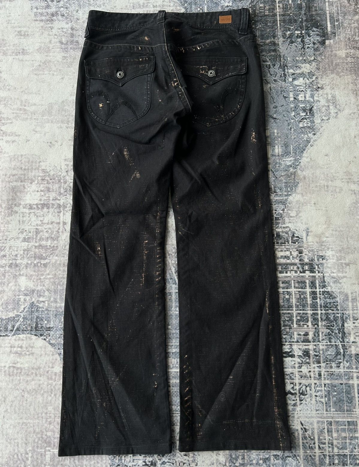 Japanese Brand Flared Nicole Punk Black Pants Size US 31 - 4 Thumbnail