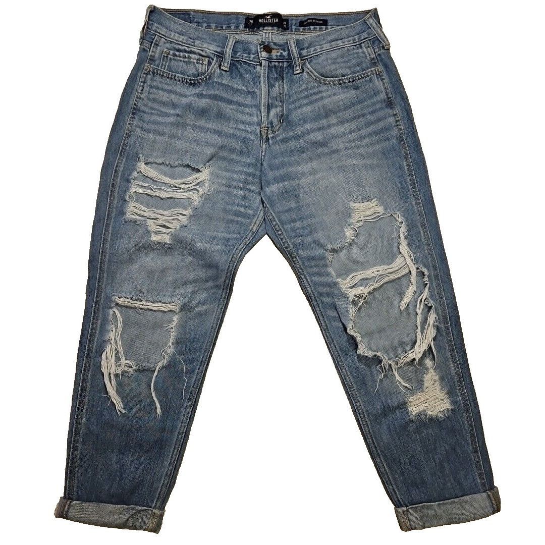 Hollister Hollister Boyfriend Jeans Womens 7/28 Distressed Button Fly Size 28" / US 6 / IT 42 - 1 Thumbnail