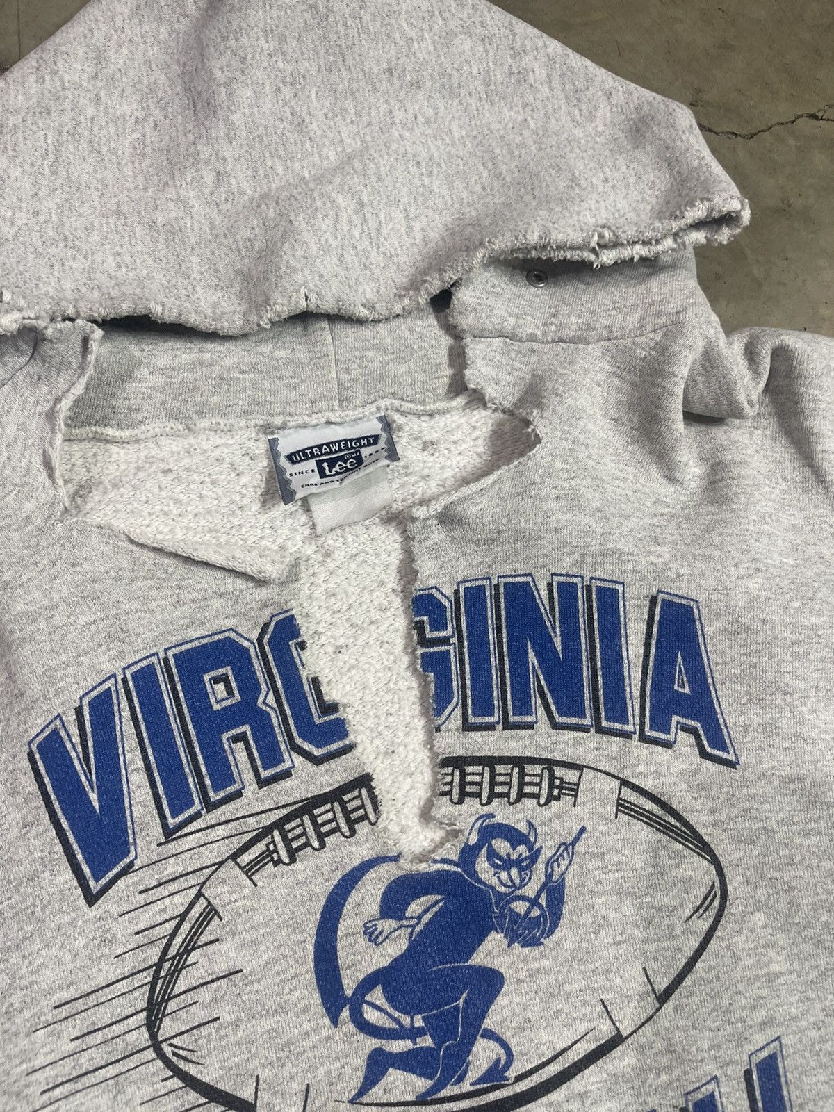 Handmade Handpainted Åbstract Wave Hoodie Size US XL / EU 56 / 4 - 3 Thumbnail