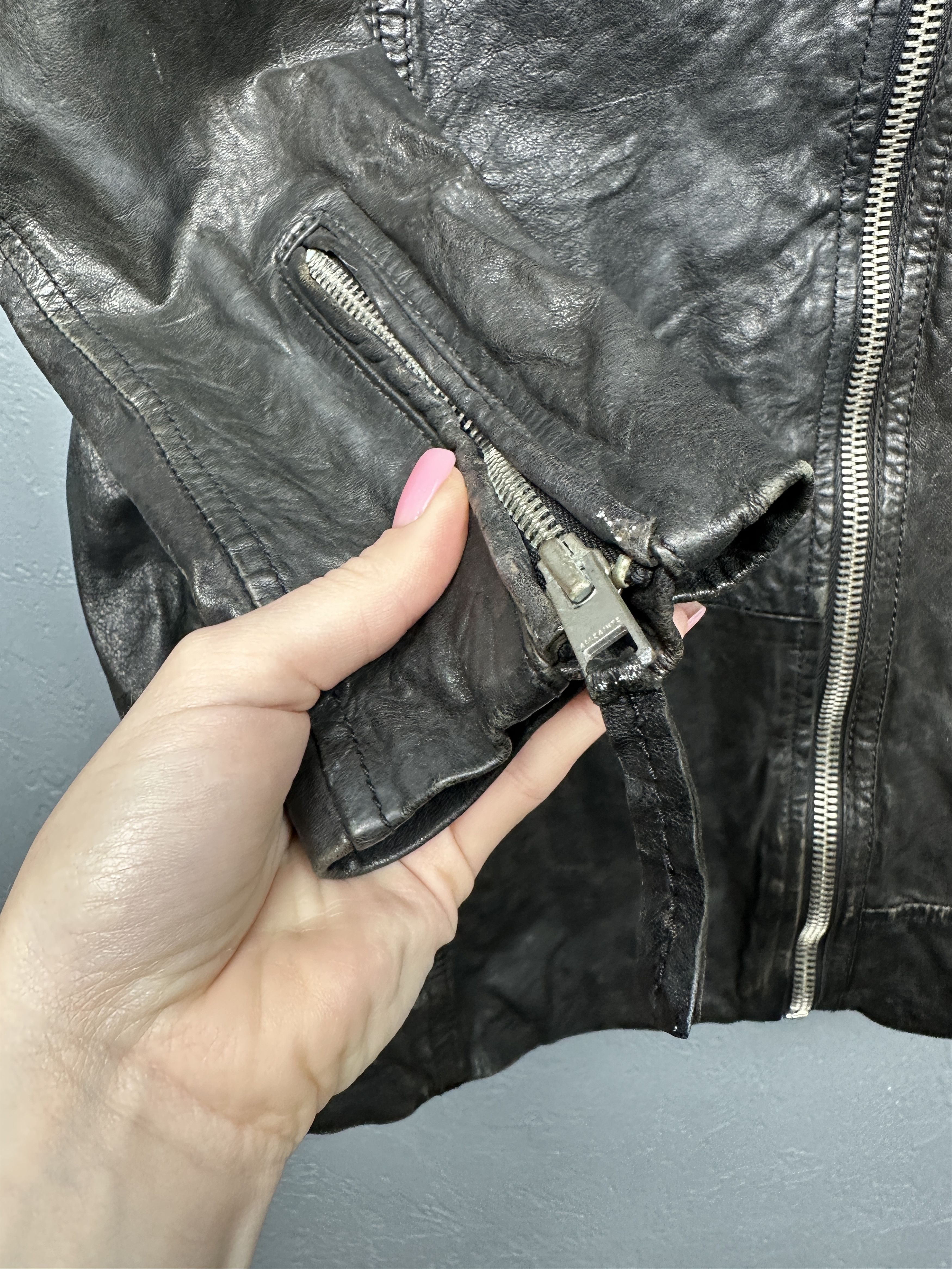 Allsaints Allsaints Womens Blake Biker Leather Jacket Size S / US 4 / IT 40 - 8 Thumbnail