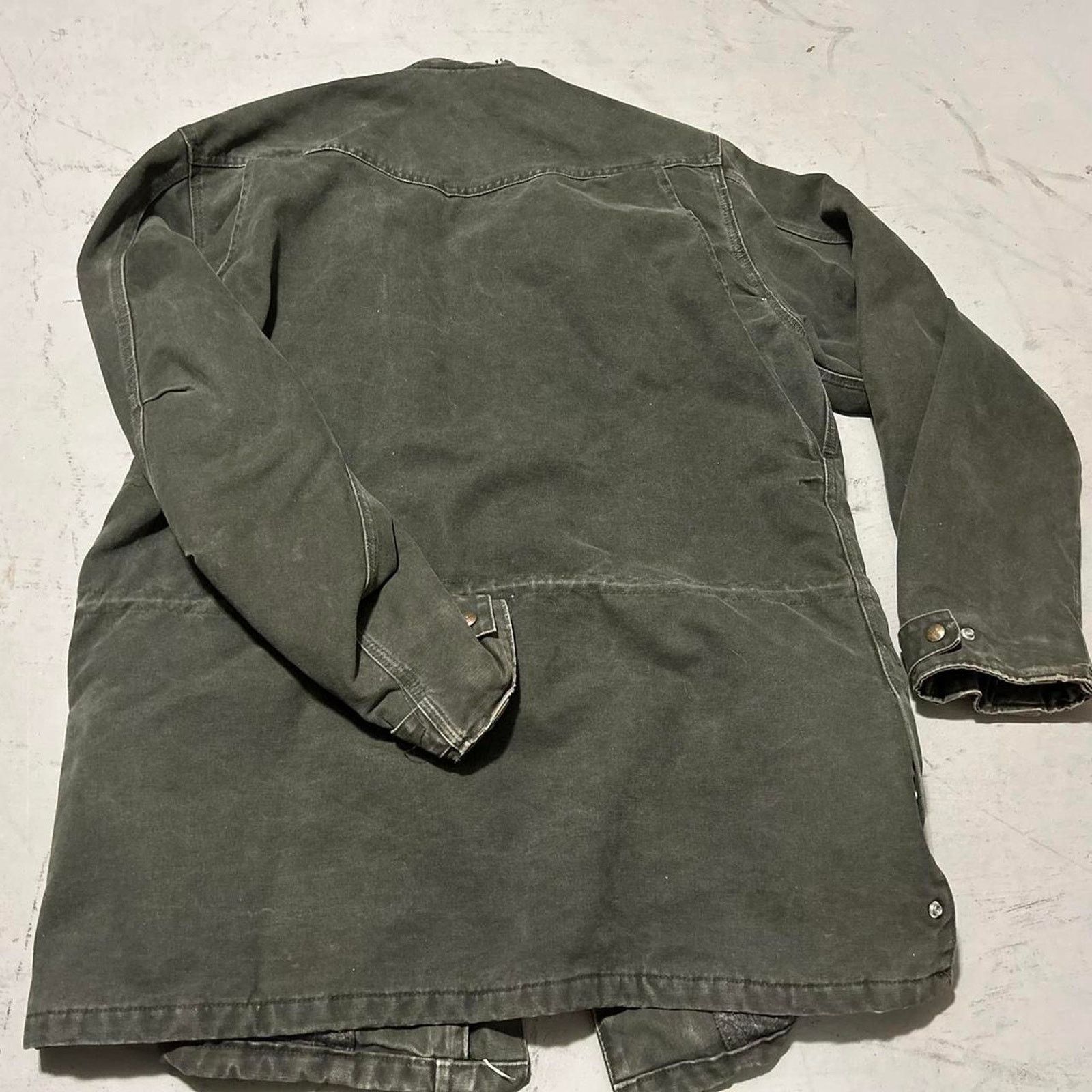 Carhartt **Vintage 90s Oliver Green Carhartt Blanket Lined Work Coat Size US XL / EU 56 / 4 - 5 Thumbnail