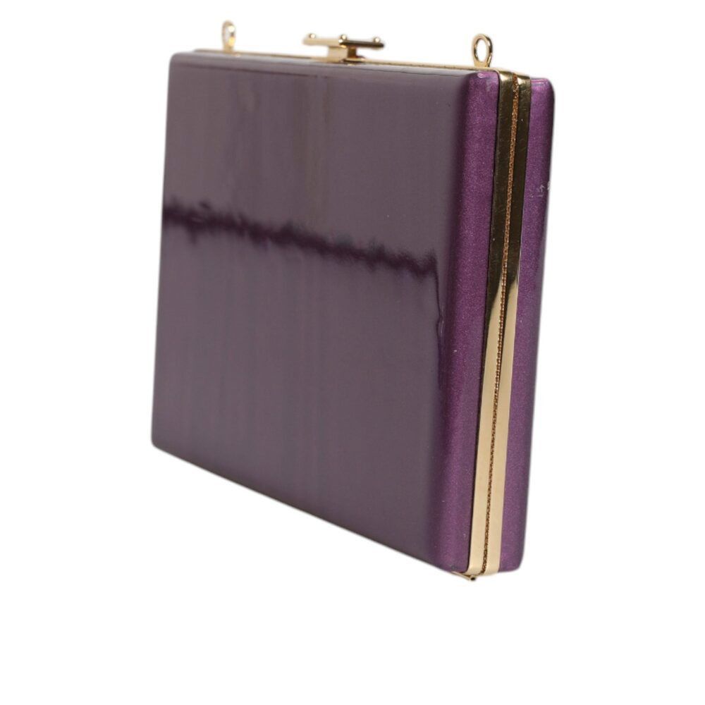 Dolce & Gabbana Dolce & Gabbana Purple Leather Clutch Evening Crossbody Bag Size ONE SIZE - 3 Thumbnail