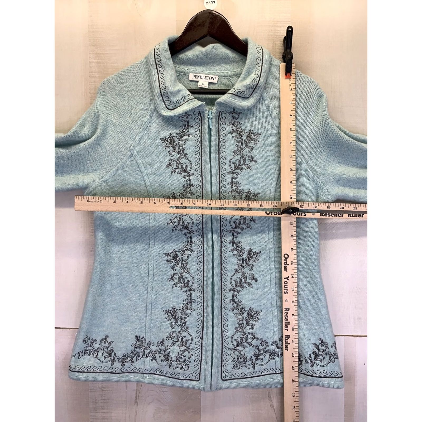 Pendleton VINTAGE Pendleton Blue Wool Full Zip Sweater Jacket Womens Medium-8437 Size M / US 6-8 / IT 42-44 - 3 Thumbnail