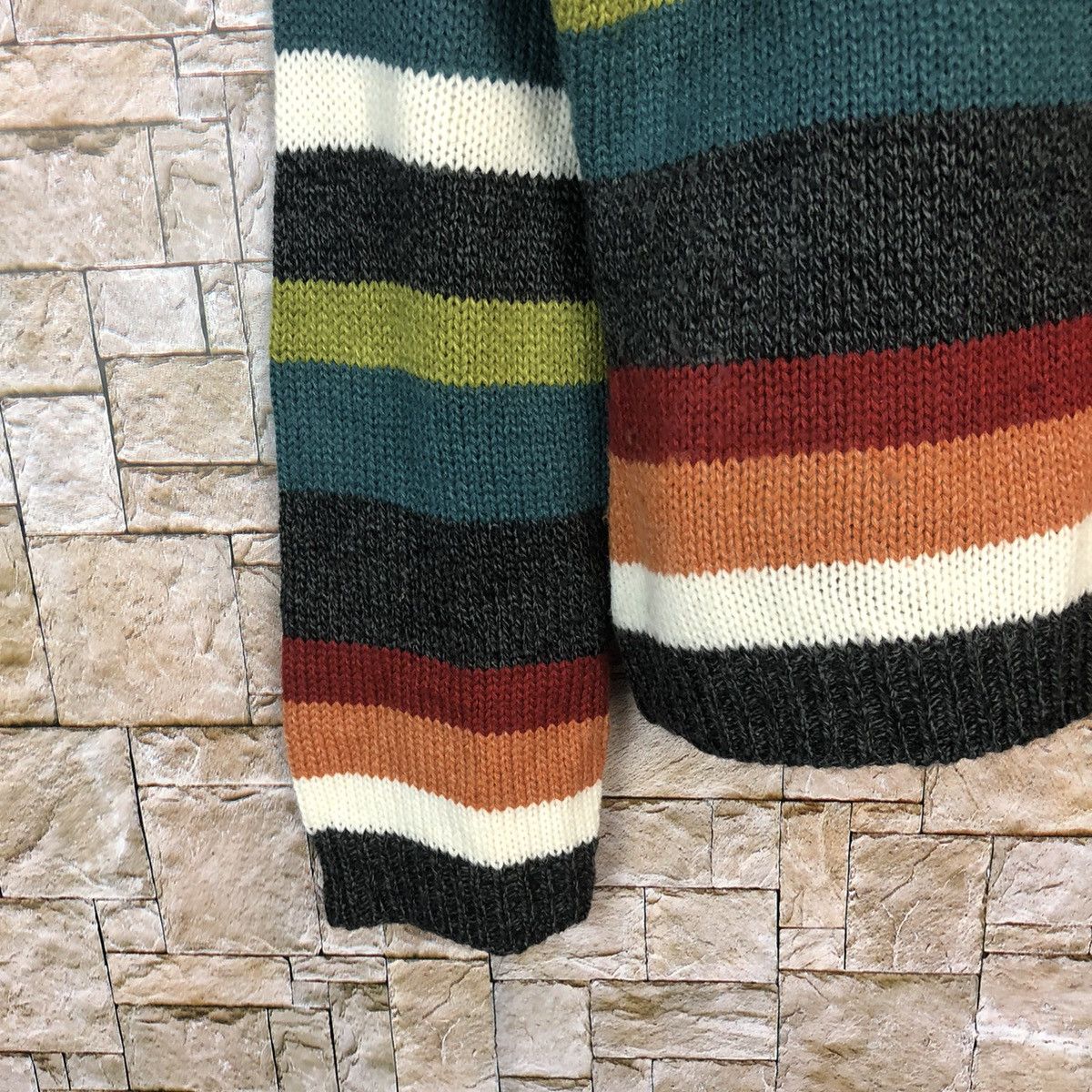 Japanese Brand CONSTABULL Multicolor stripe Hoodie Knitwear #A469 Size M / US 6-8 / IT 42-44 - 7 Thumbnail