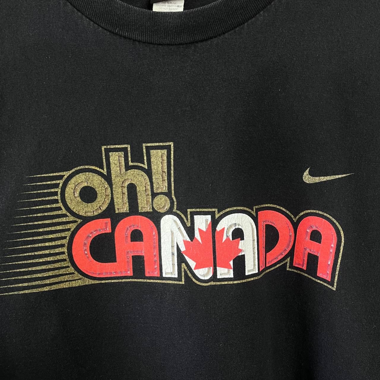 Nike Vintage Nike Canada Ice Hockey Black Tshirt Size US XL / EU 56 / 4 - 2 Thumbnail