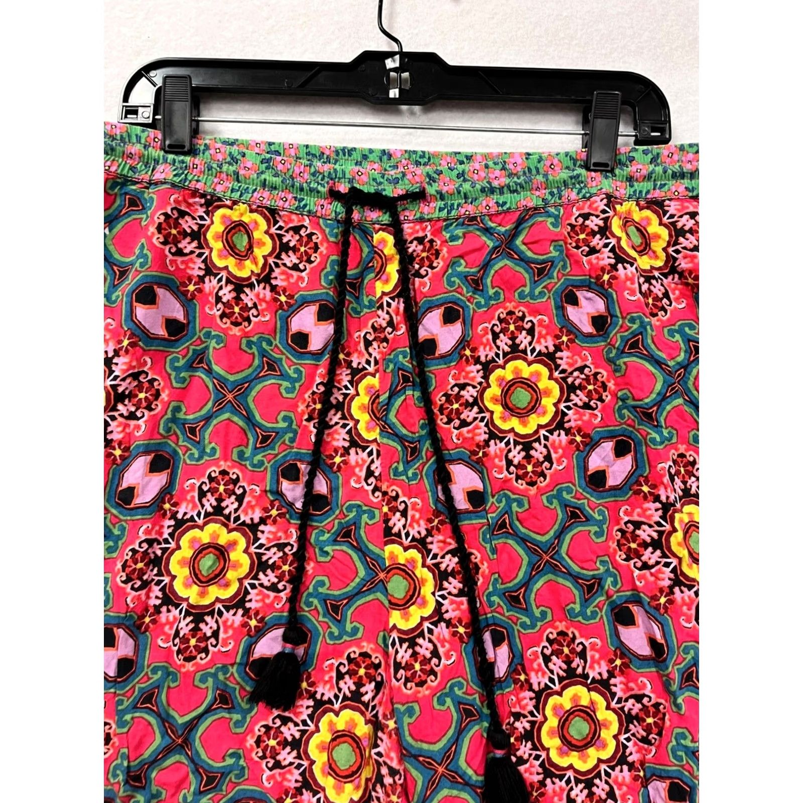 Anthropologie VINTAGE Anthropologie Womens Pants Drawstring Floral Red Large Modal Ankle Size 36" / US 14 / IT 50 - 6 Thumbnail