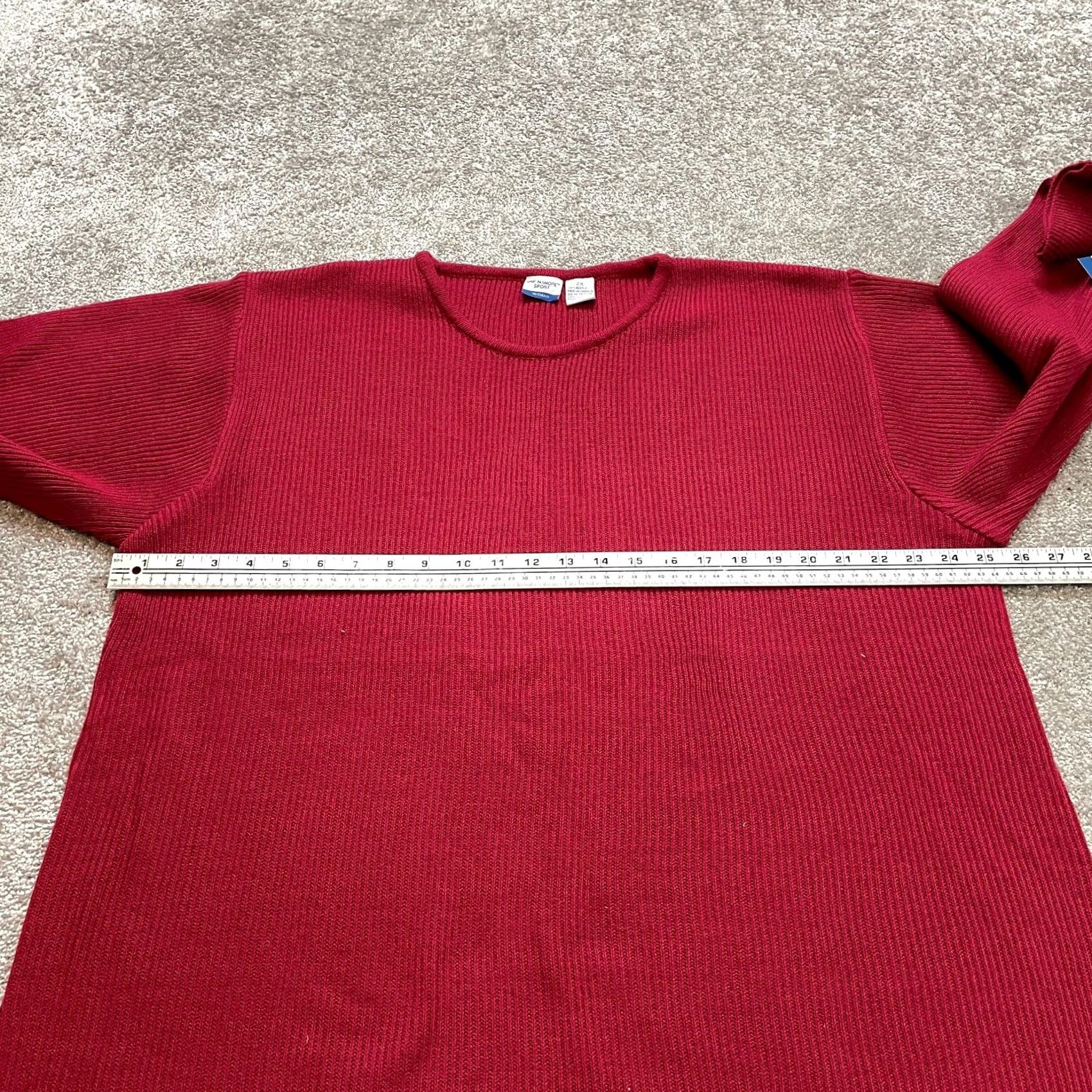 Vintage VINTAGE Ship n Shore Sweater Women Plus 2X Red Knit Pullover Crew Neck Long Sleeve Sports Pattern Warm Casual Holiday Mens? Womens Size XXL / US 16-18 / IT 52-54 - 7 Thumbnail