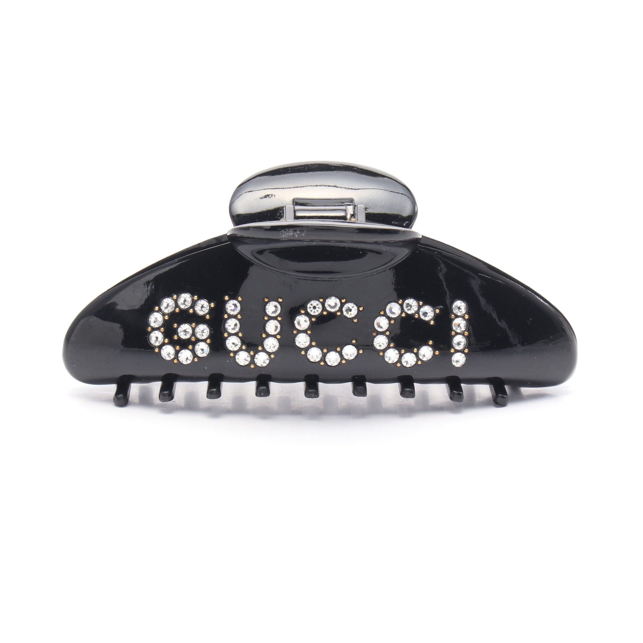 Gucci Gucci Hair Clip Logo Black Rhinestone Size ONE SIZE - 1 Thumbnail