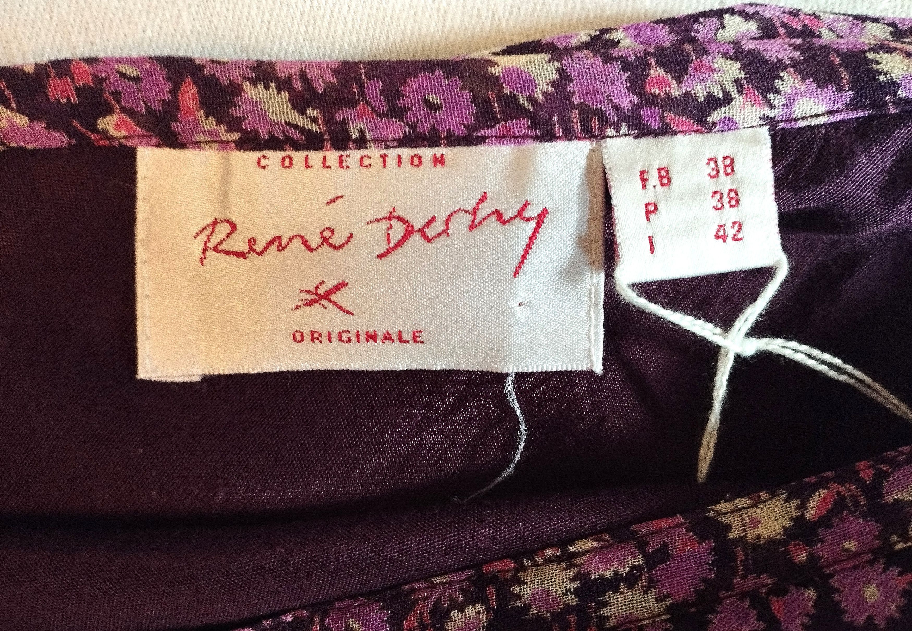 Designer Rene Derhy Jupe Crepe Liberty Superpositions Preppy T S Size 26" / US 2 / IT 38 - 2 Thumbnail