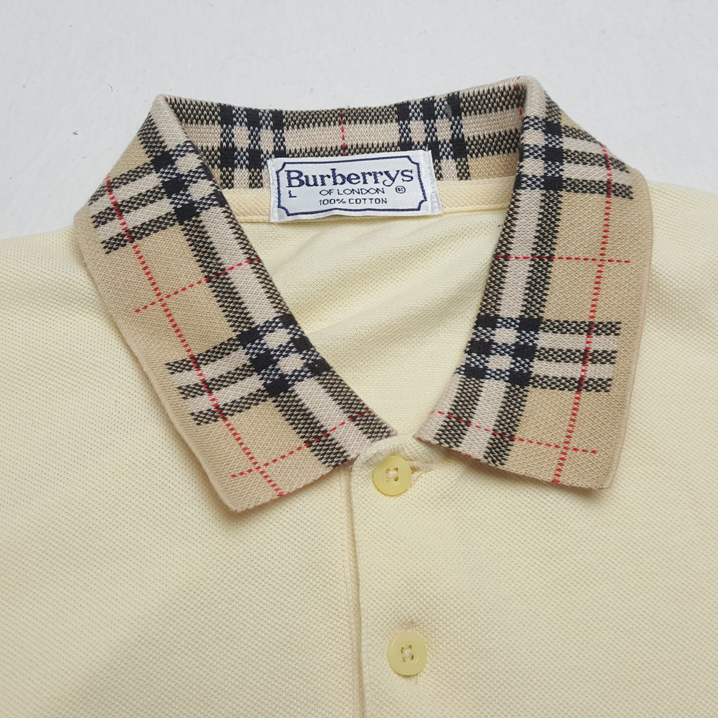 Burberry × Vintage Vintage BURBERRYS Nova Check Collar Design Polos Shirt Size US L / EU 52-54 / 3 - 6 Thumbnail
