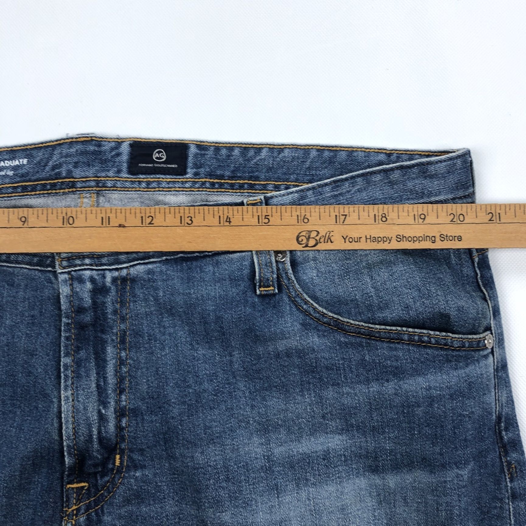 Denime AG Adriano Goldschmied The Graduate Jeans 40x32 Tailored Slim Straight Denim Blue Mens Size US 40 / EU 56 - 6 Thumbnail