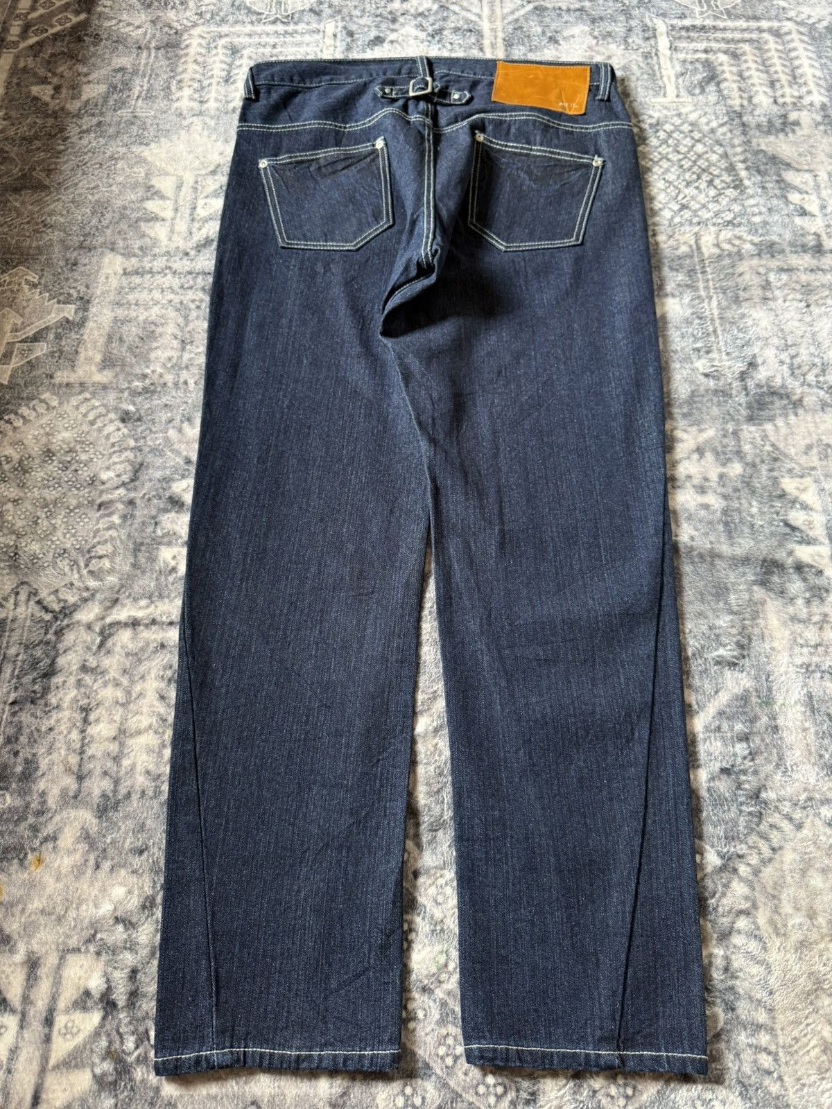 Japanese Brand And it Japan Asymmetric Fly Diagonal Cut Wide Denim Jeans Size US 32 / EU 48 - 2 Thumbnail