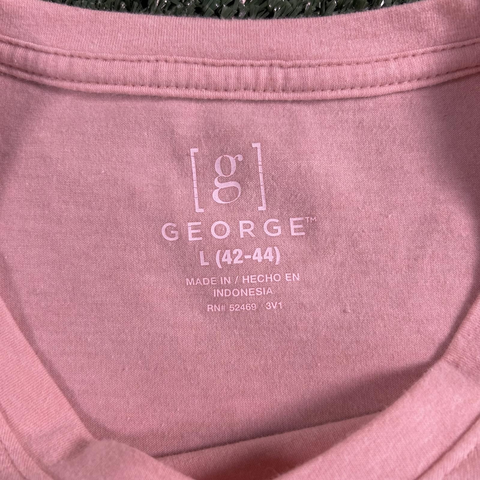 George George Men's Pink Short Sleeve T-Shirt. Large Size US L / EU 52-54 / 3 - 2 Thumbnail