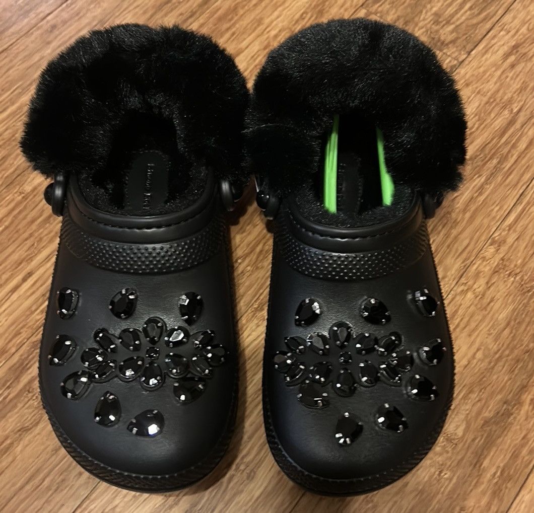 Crocs × Simone Rocha Crocs X Simone Rocha Classic Faux Fur Lined Clog Black Size US 8 / IT 38 - 2 Thumbnail