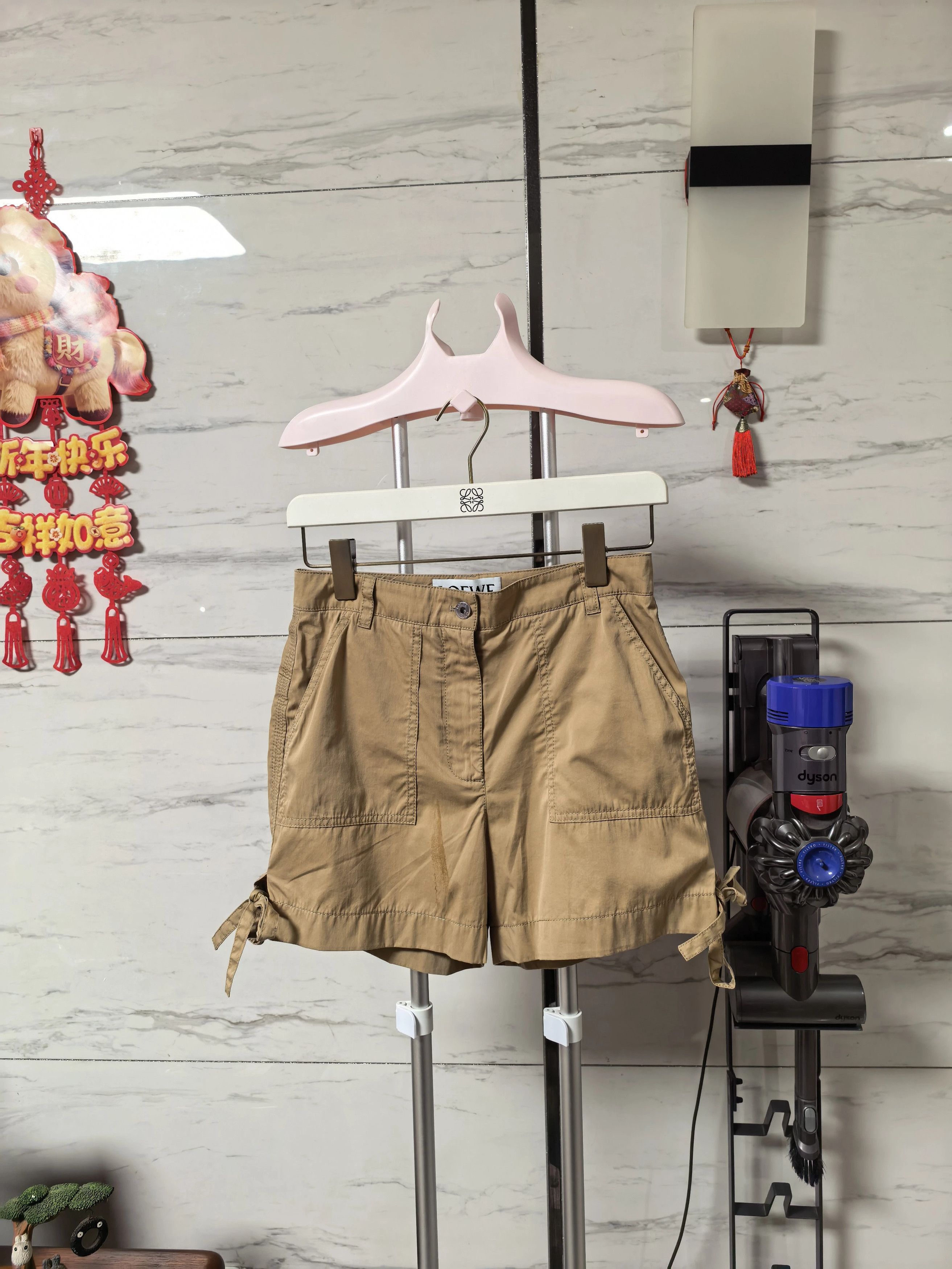 Loewe LOEWE SS23 38 cotton-silk leather tag shorts Size 26" / US 2 / IT 38 - 1 Thumbnail