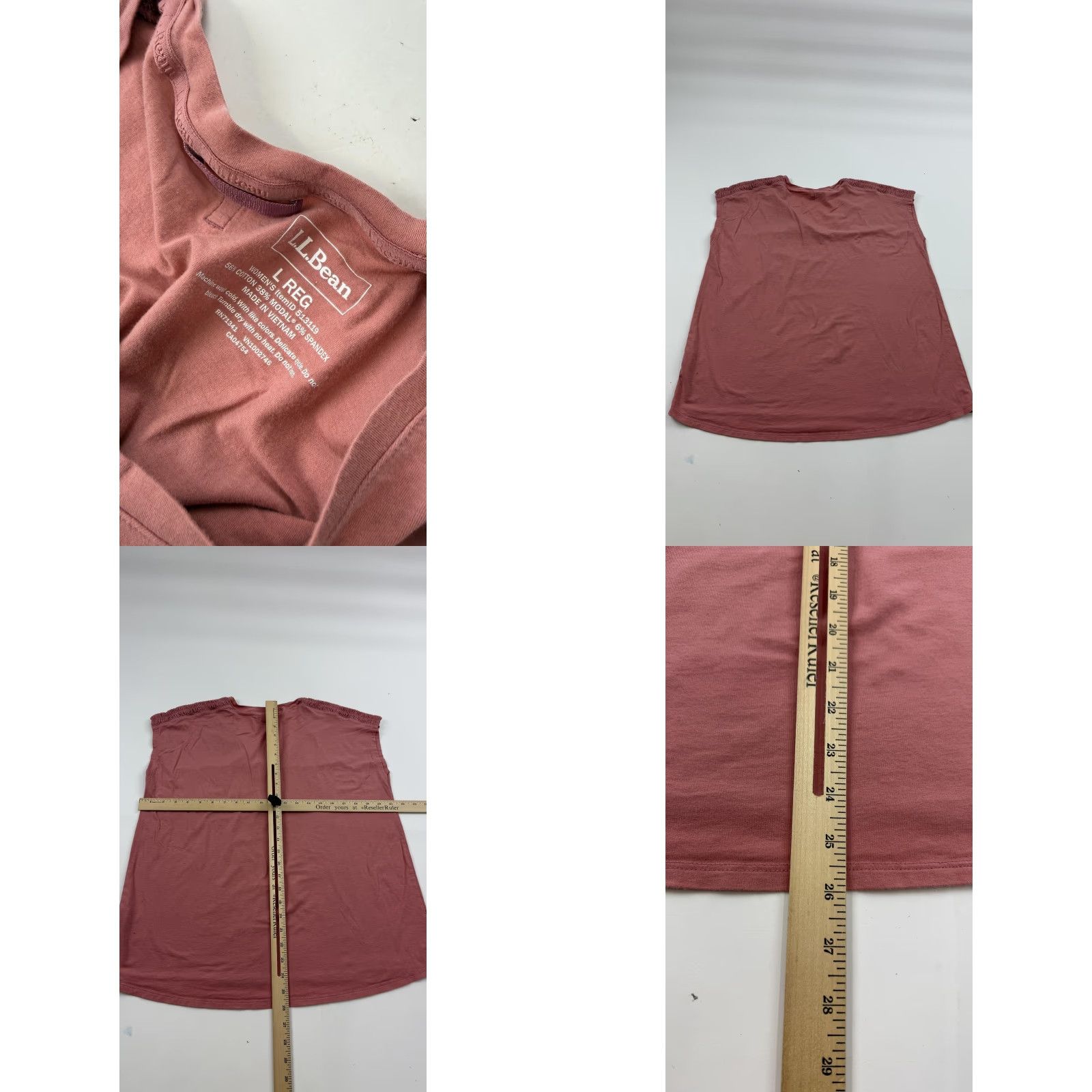 Vintage L.L.Bean Shirt Womens Large Mauve Pink Sleeveless V-Neck Modal Blend Stretch Size L / US 10 / IT 46 - 8 Thumbnail