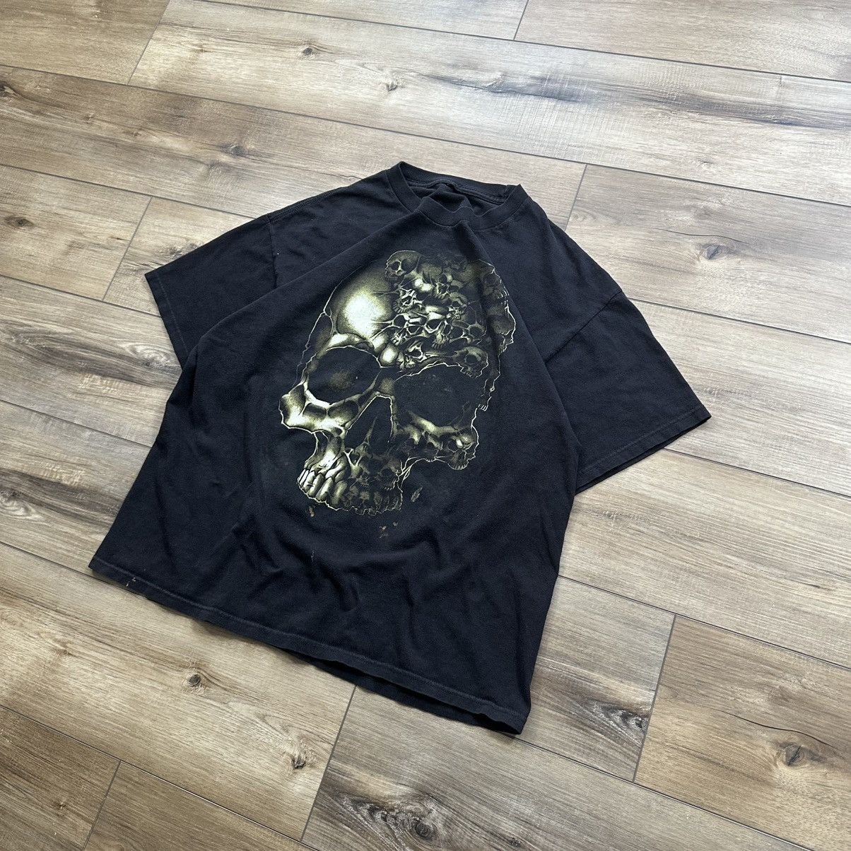 Other Vintage 2000s Y2K Skull Grunge Black Graphic Tee Size US L / EU 52-54 / 3 - 3 Thumbnail