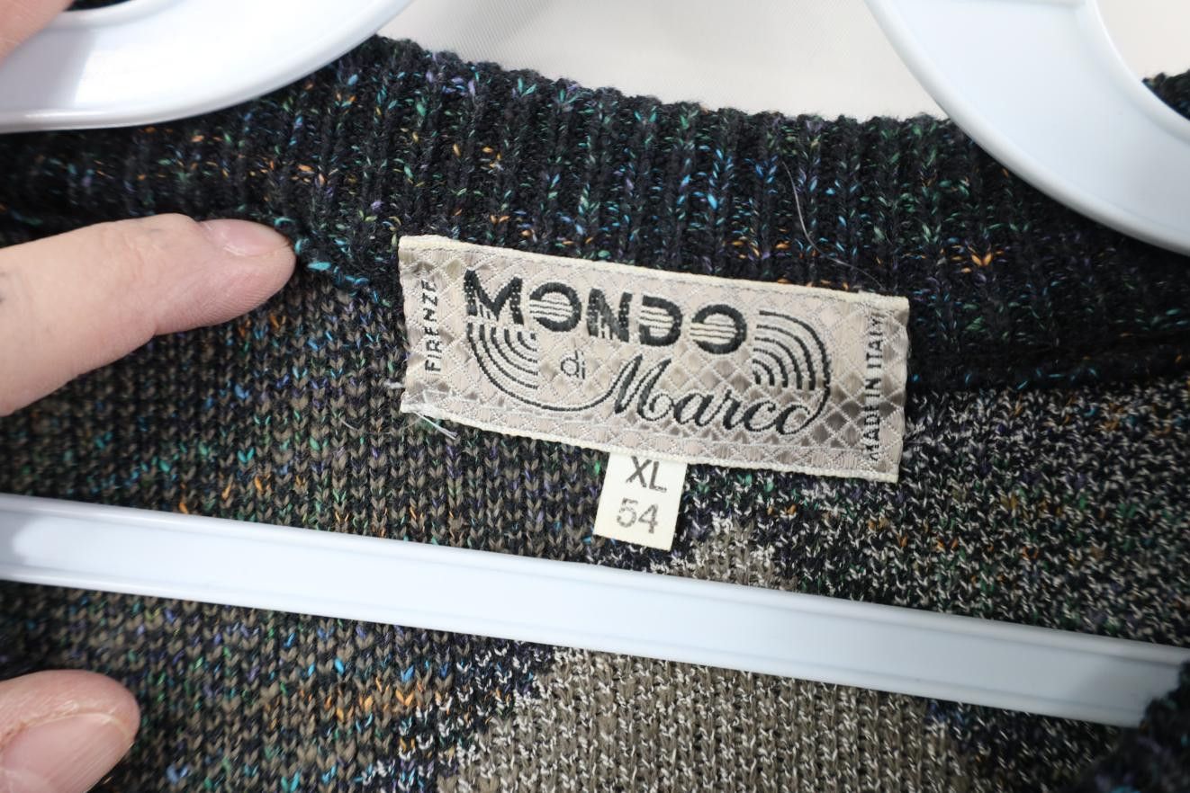 Vintage Vintage 90s Coogi Style Rainbow Fleck Diamond Knit Sweater Size US XL / EU 56 / 4 - 8 Thumbnail