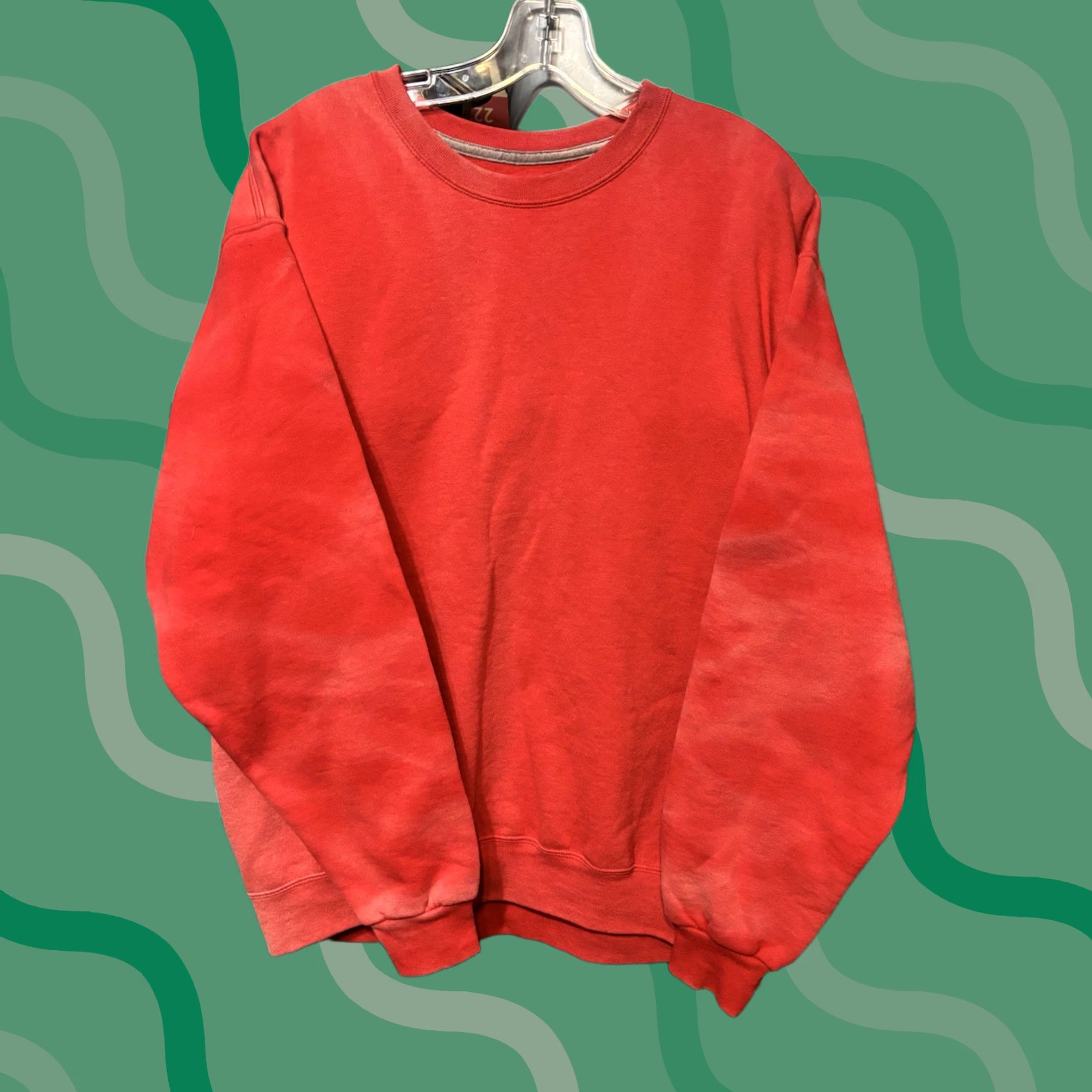 Vintage VINTAGE Sweatshirt Red L Men’s Crewneck Distressed Sun-Faded Classic 90s Grunge USA Size US L / EU 52-54 / 3 - 1 Thumbnail