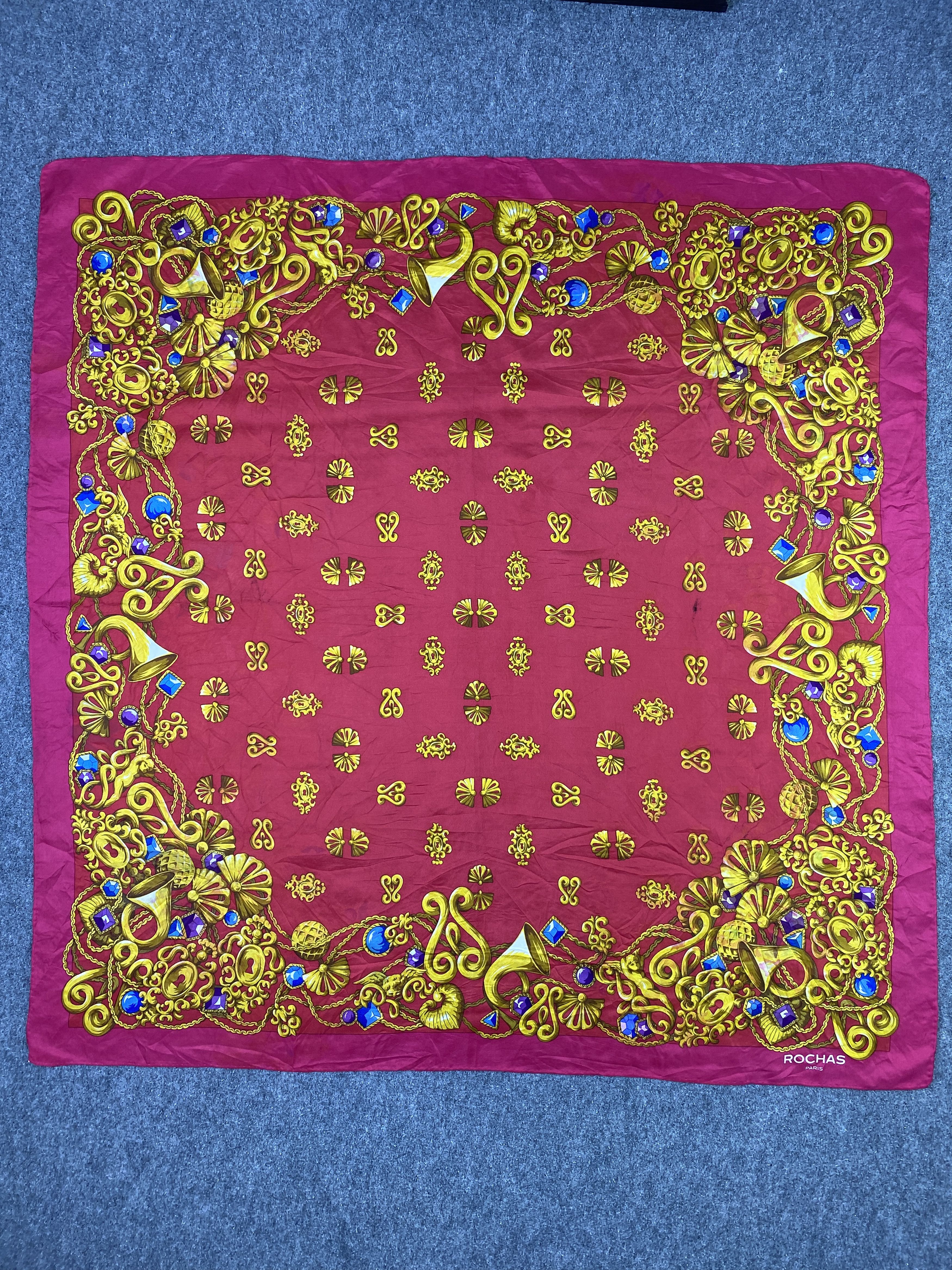 Rochas Vintage Rochas Paris Silk Scarf / Silk Shawl SN0272 Size ONE SIZE - 3 Thumbnail
