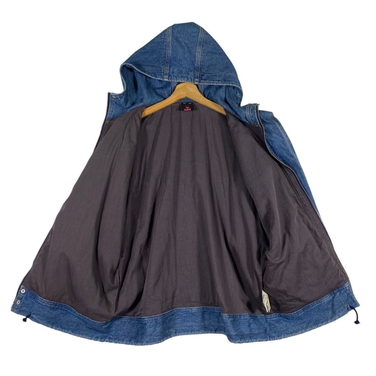 X-Girl Vintage X-Girl Denim Blouson Hoodie Zipper/Button Jacket Size XL / US 12-14 / IT 48-50 - 14 Thumbnail