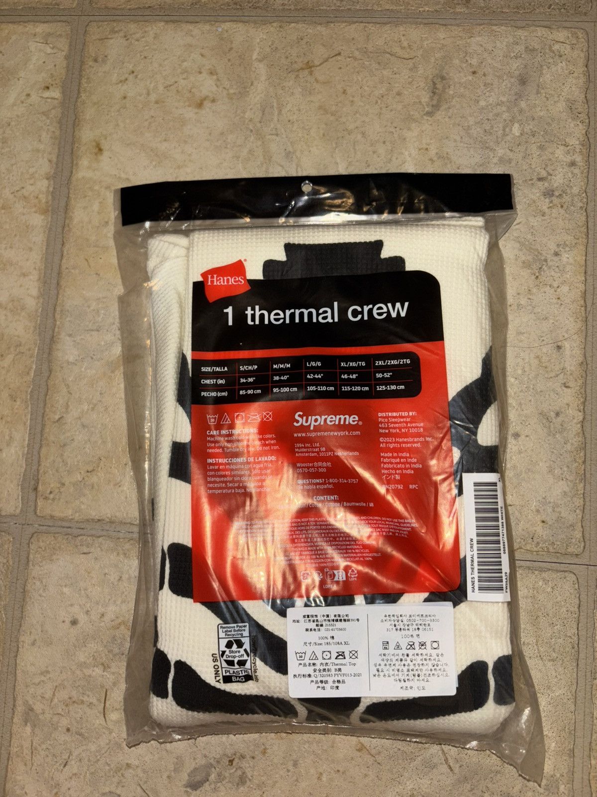 Supreme Supreme Bones Thermal White Size US XL / EU 56 / 4 - 2 Thumbnail