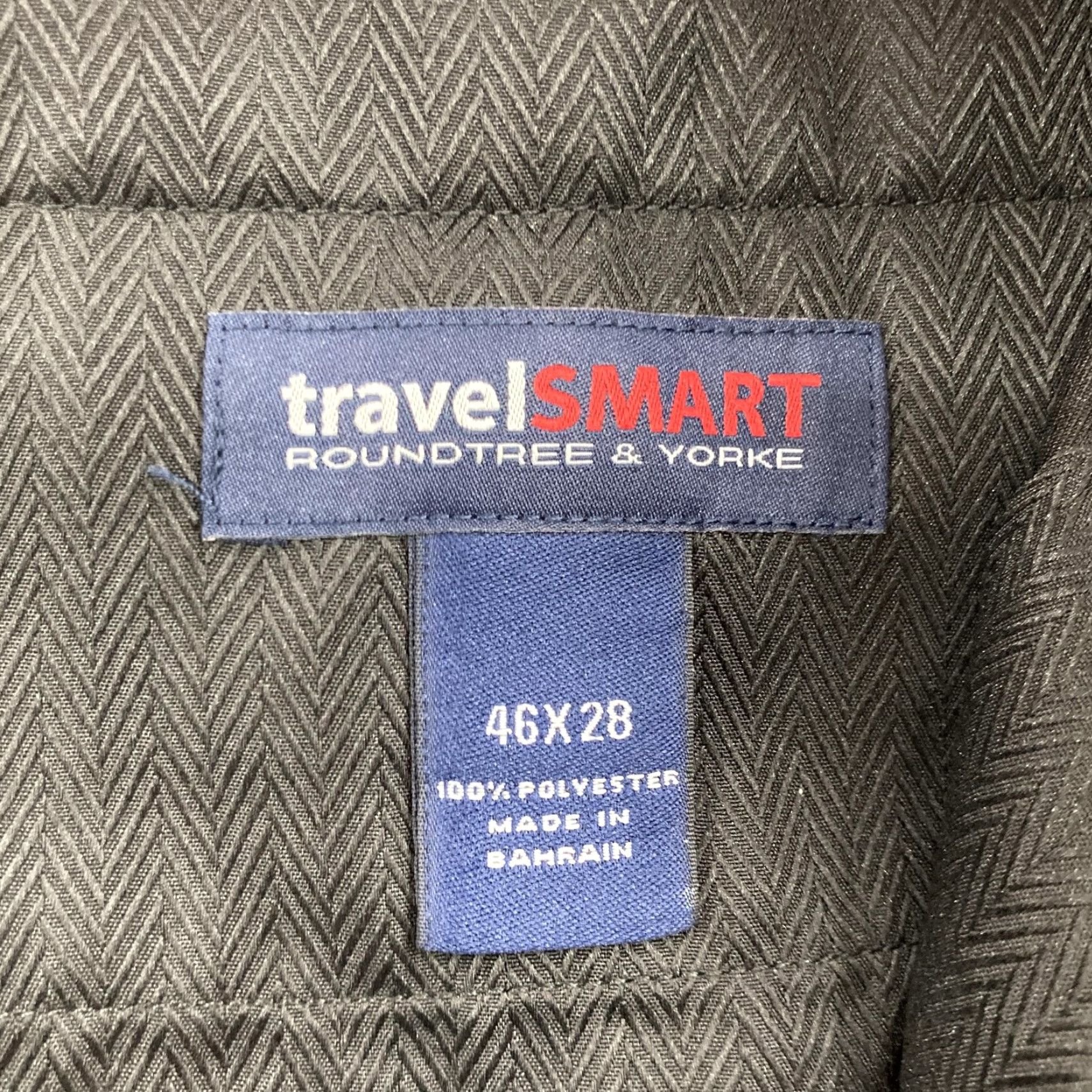 Roundtree & Yorke VINTAGE Roundtree & Yorke TravelSMART Dress Pants Mens 46x28 Black Microfiber Flat Front Size US 30 / EU 46 - 4 Thumbnail