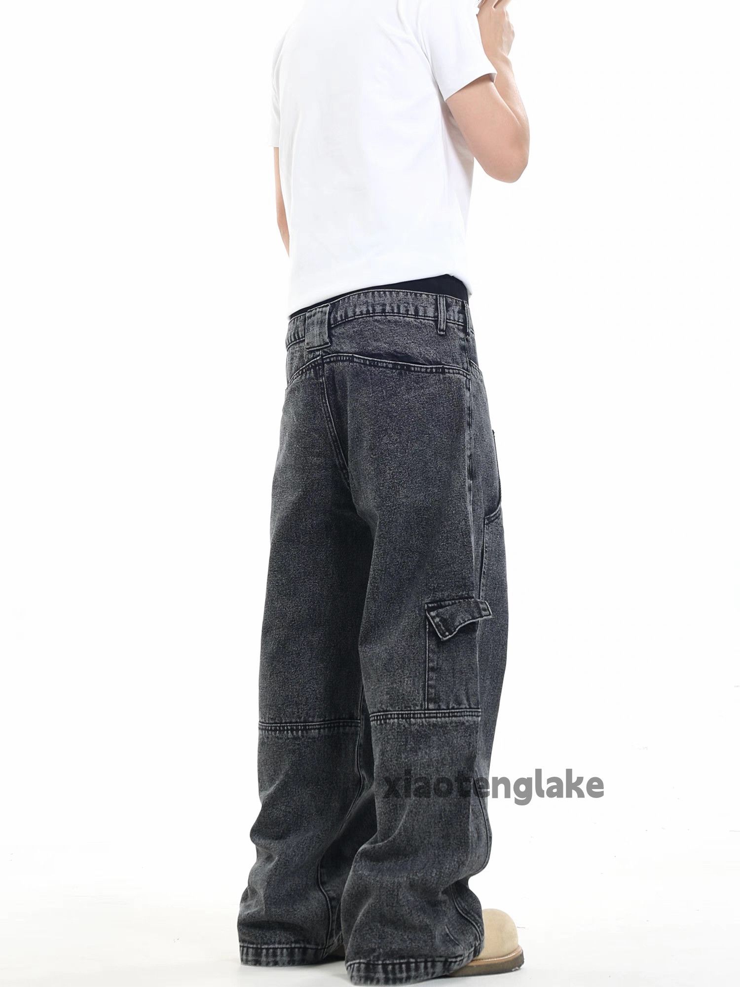 Jean × Vintage Washed faded loose baggy utility carpenter cargo jeans Size US 32 / EU 48 - 4 Thumbnail