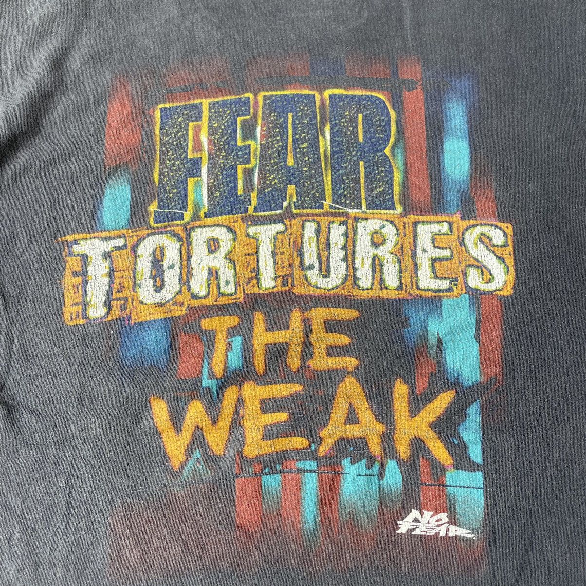 No Fear × Vintage 🔥🔥Vintage No Fear Big Spellout Logo Faded Black Tee Size US M / EU 48-50 / 2 - 2 Thumbnail