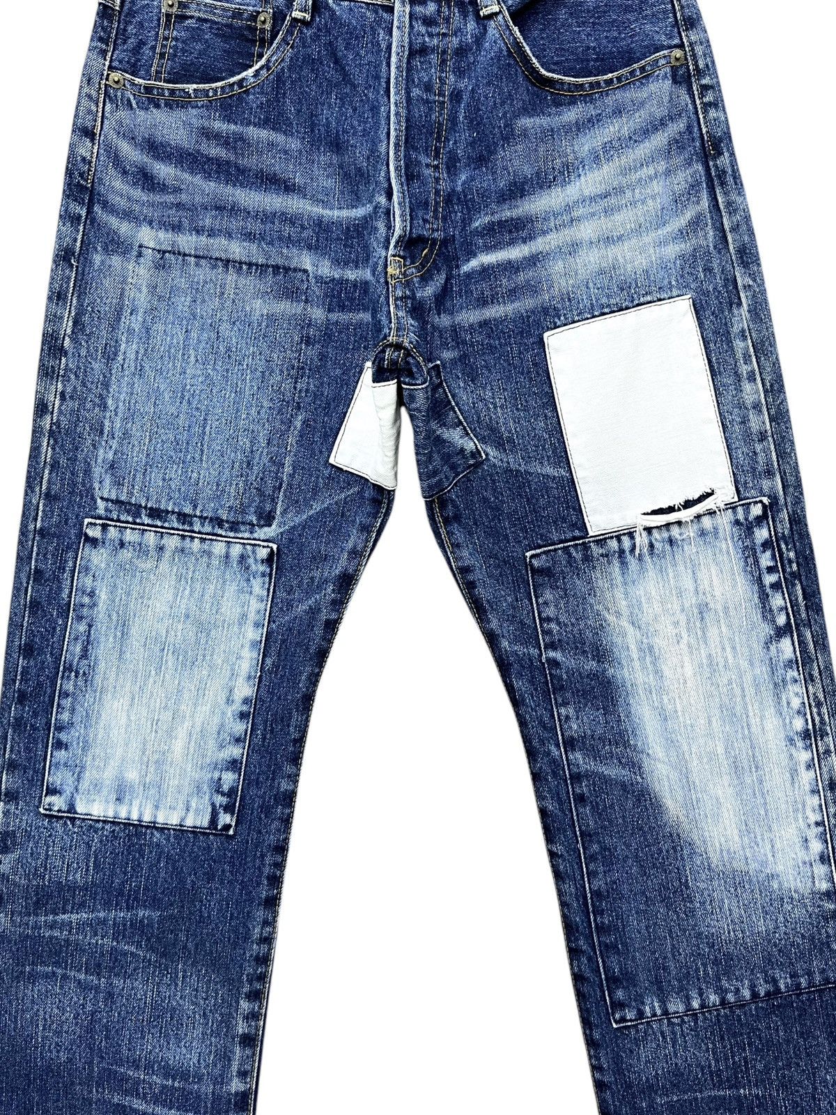 KOJIMA GENES Vintage KARAKOTO KOJIMA Grunge Patchwork Bleach Faded Denim Size US 28 / EU 44 - 2 Thumbnail