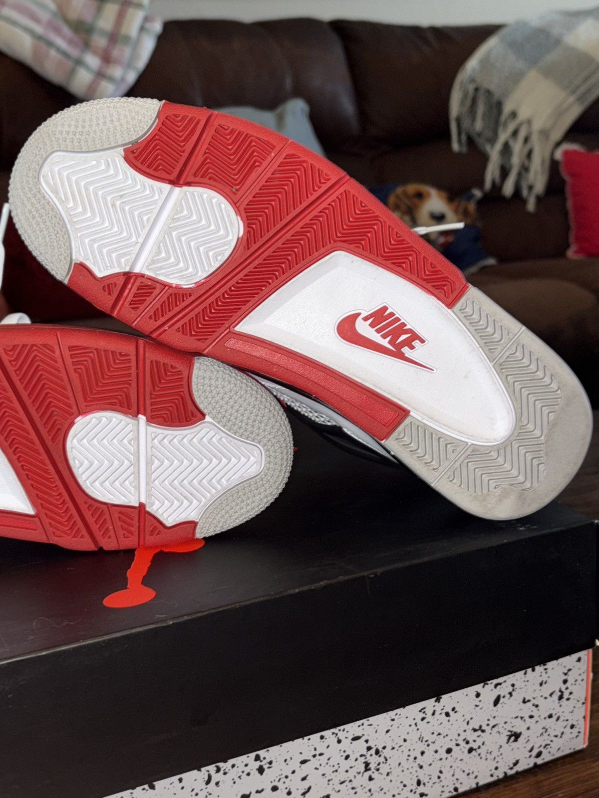 Jordan Brand Air Jordan 4 Retro OG Fire Red Size US 8 / EU 41 - 6 Thumbnail
