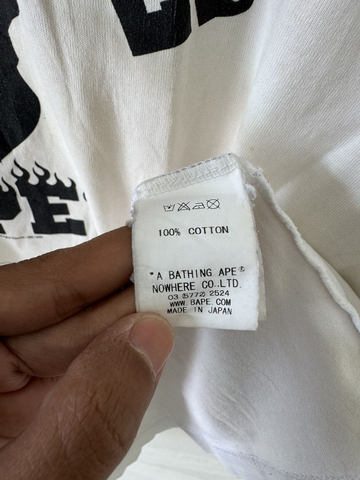 Bape VINTAGE BAPE FONT FIRE LOGO 3/4 SLEEVE T SHIRT Size US L / EU 52-54 / 3 - 10 Thumbnail