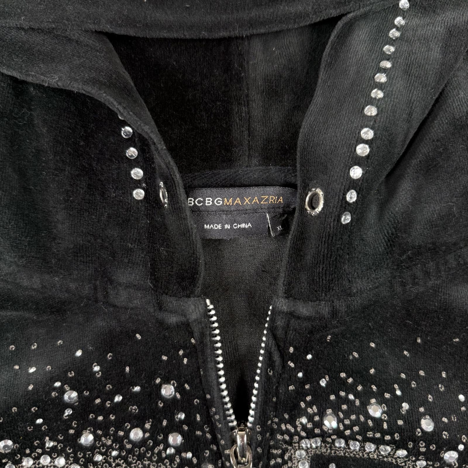 Bcbgmaxazria BCBG Sweater Women's XL Black Vintage Y2K Embellished Hoodie Size XL / US 12-14 / IT 48-50 - 2 Thumbnail